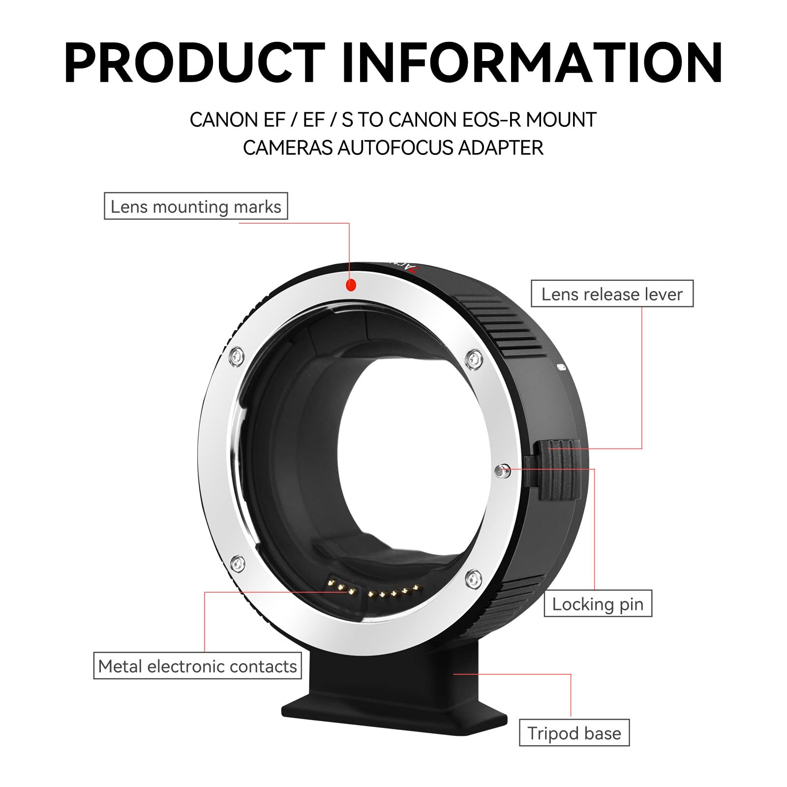 7Artisans Ef Eos R Lens Adapter Auto Focus Lens Speedbooster Converter Ring Compatible For Canon Ef/Ef R Lens And Canon Eos R Mo