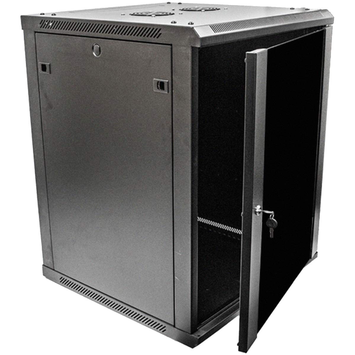 Navepoint 15U Server Rack Enclosure   23.6    Deep, 15U Wall Mount Network Cabinet With Locking Glass Door For 19    It Equipmen