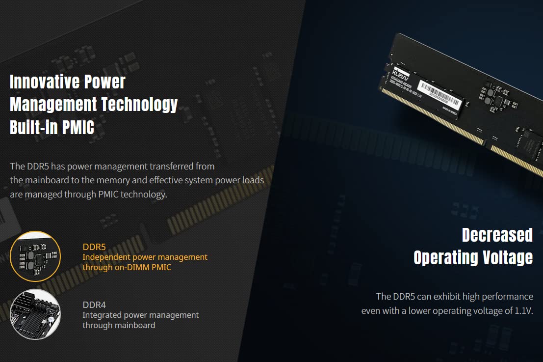 Klevv Ddr5 32Gb (1X32Gb) 5600Mhz Cl46 A Die 1.1V Udimm Desktop Ram Memory Sk Hynix Chip (Kd5Bgua80 56G460A)