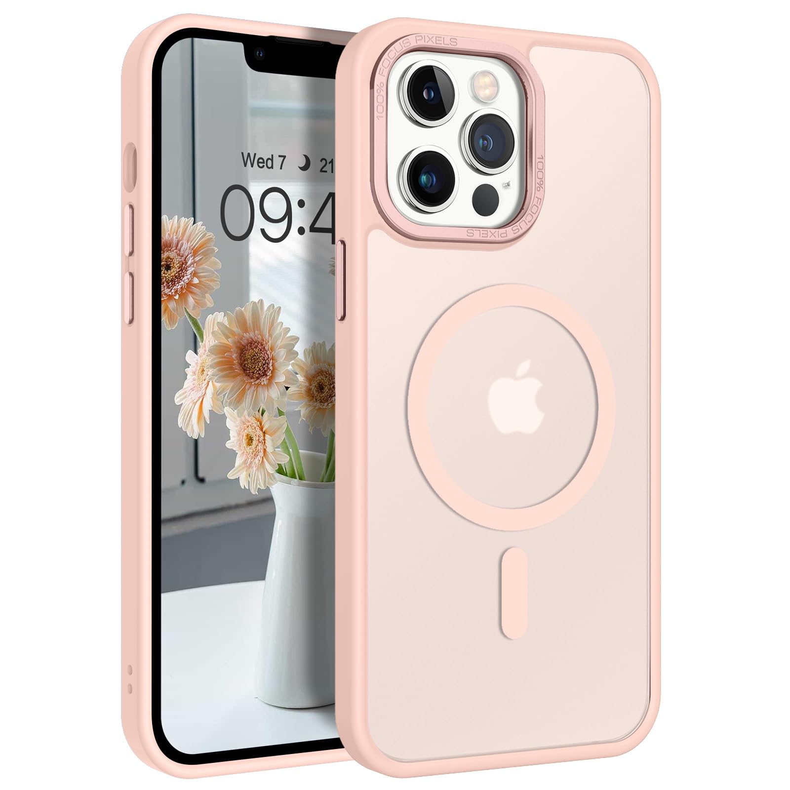 Bentoben Magnetic For Iphone 13 Pro Case, Phone Case Iphone 13 Pro[Compatible With Magsafe] Translucent Matte Slim Shockproof Wo