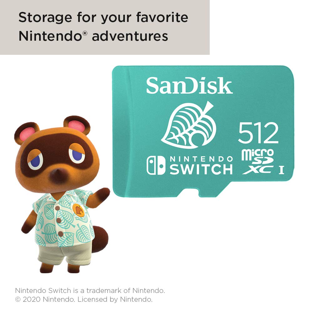 Sandisk 512Gb Microsd Card, Licensed For Nintendo-Switch - Made For Nintendo-Switch 1, Oled, And Lite - Sdsqxao-512G-Gnczn