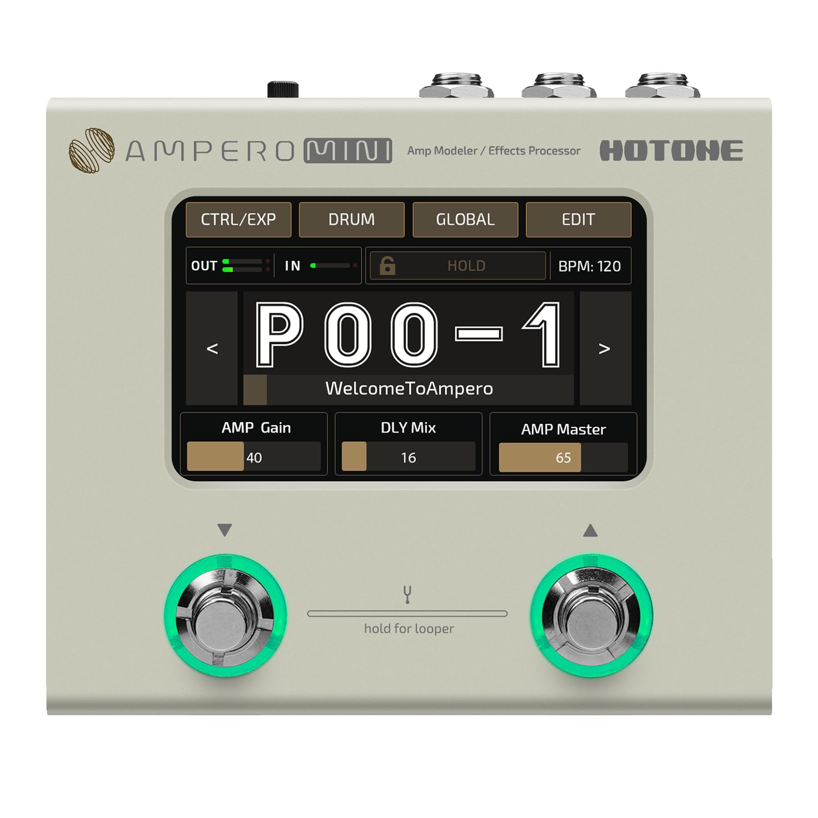 Hotone Ampero Mini Mp50Vn Guitar Multi Effects Processor Touch Screen Modeling Ir Cabinets