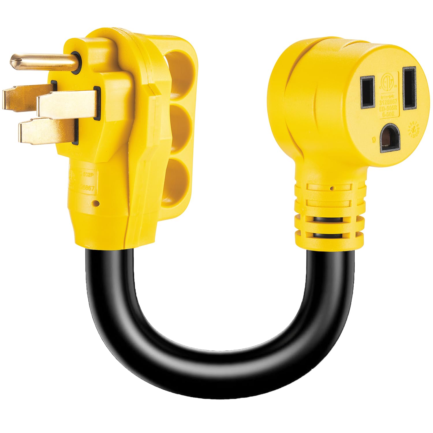 Suplevel Welder Adapter Cord 50 Amp, Stw 6 Awg Nema 14 50P Male To 6 50R Female Heavy Duty Cord, 250 Volts 12500 Watt 1 Foot, Et