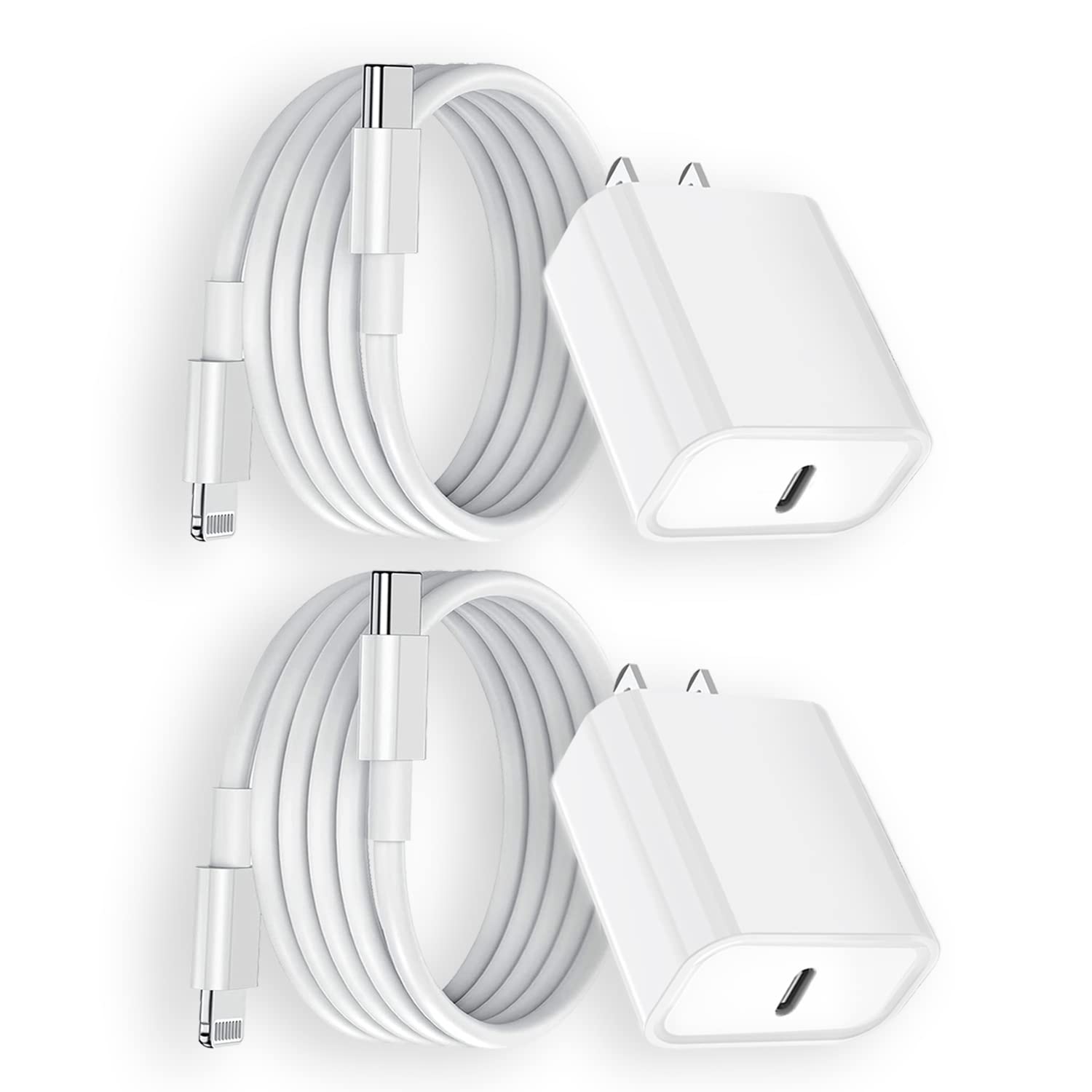 Iphone Fast Charger,Fast Charger Iphone 2Pack 20W Pd Usb C Wall Charger Type C Power Adapter Lightning Cable Cord Fast Charging