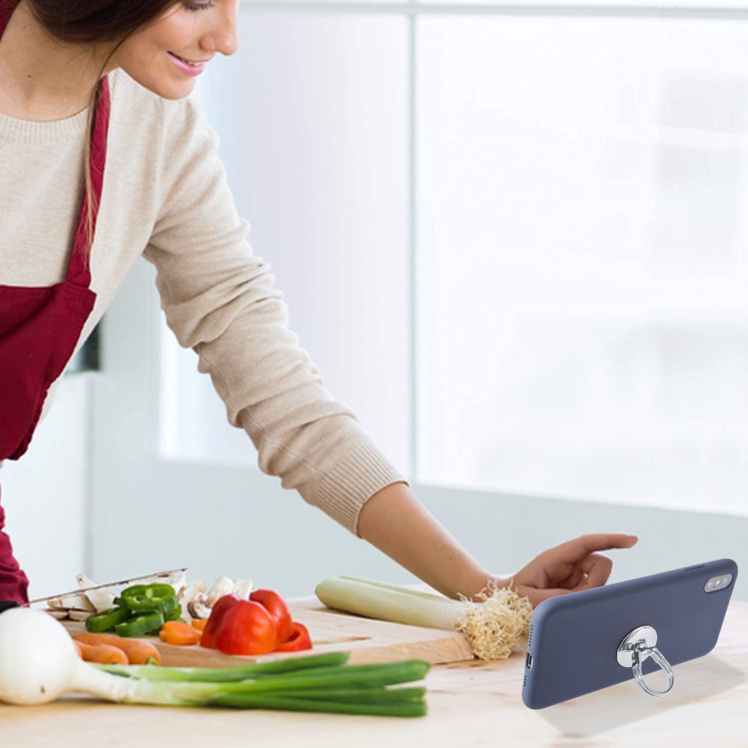 Airfly Phone Finger Ring Holder, 4 In 1, Universal Metal Phone Ring, Table Stand Kickstand, Car Vent Mount, Finger Grip Compatib