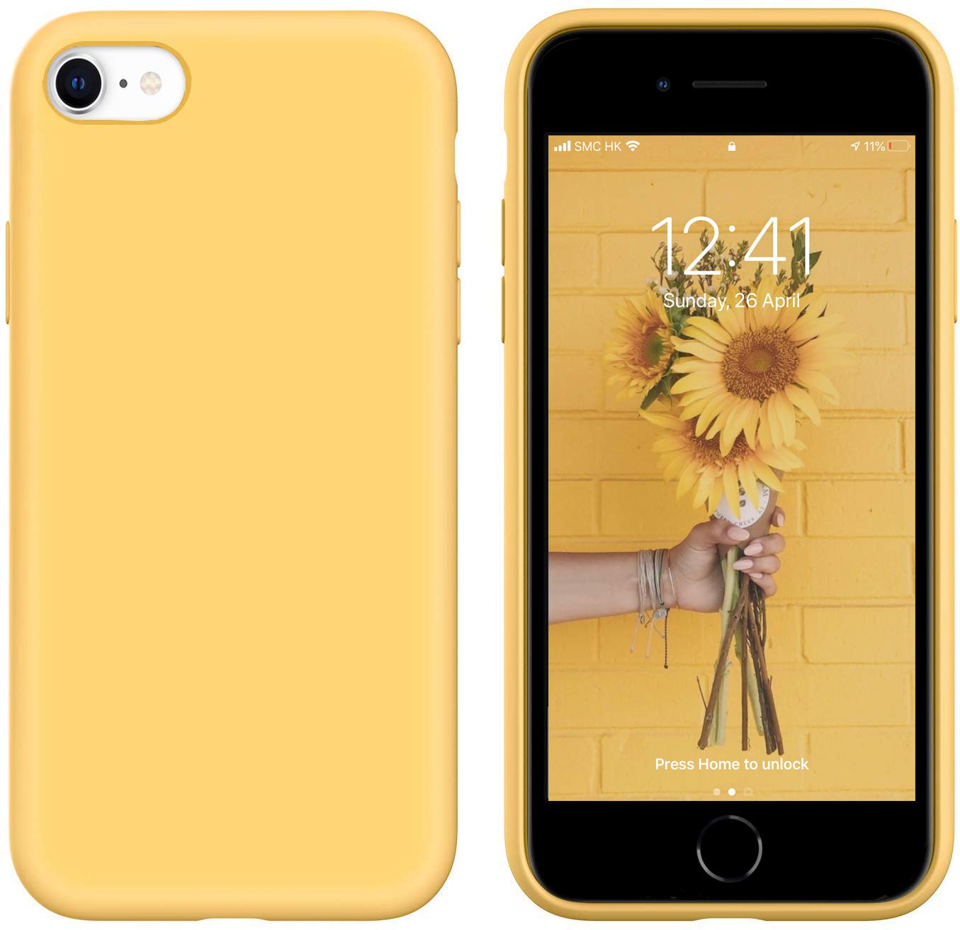 Icesword Iphone Se 3 Case 2022 [Upgraded]/ Iphone Se 2020 (2Nd Gen)/ Iphone 7/ Iphone 8 Silicone Case Yellow, Liquid Silicone Ge