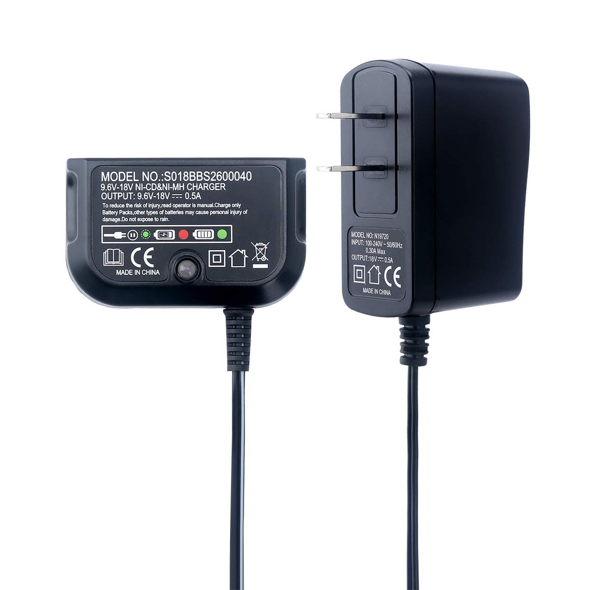 Biswaye 9.6V 18V Multi Volt Battery Charger Compatible With Black & Decker 18V 14.4V 12V 9.6V Nicd Nimh Battery Hpb18 Ope Hpb18