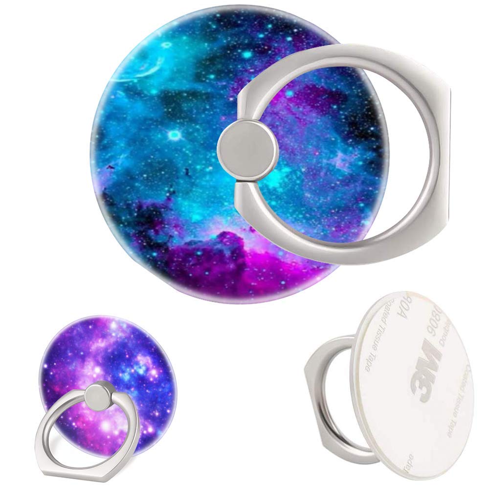 3 Pack/Purple Blue Galaxy Cell Phone Ring Holder 360 Degree Finger Ring Stand For Smartphone Tablet