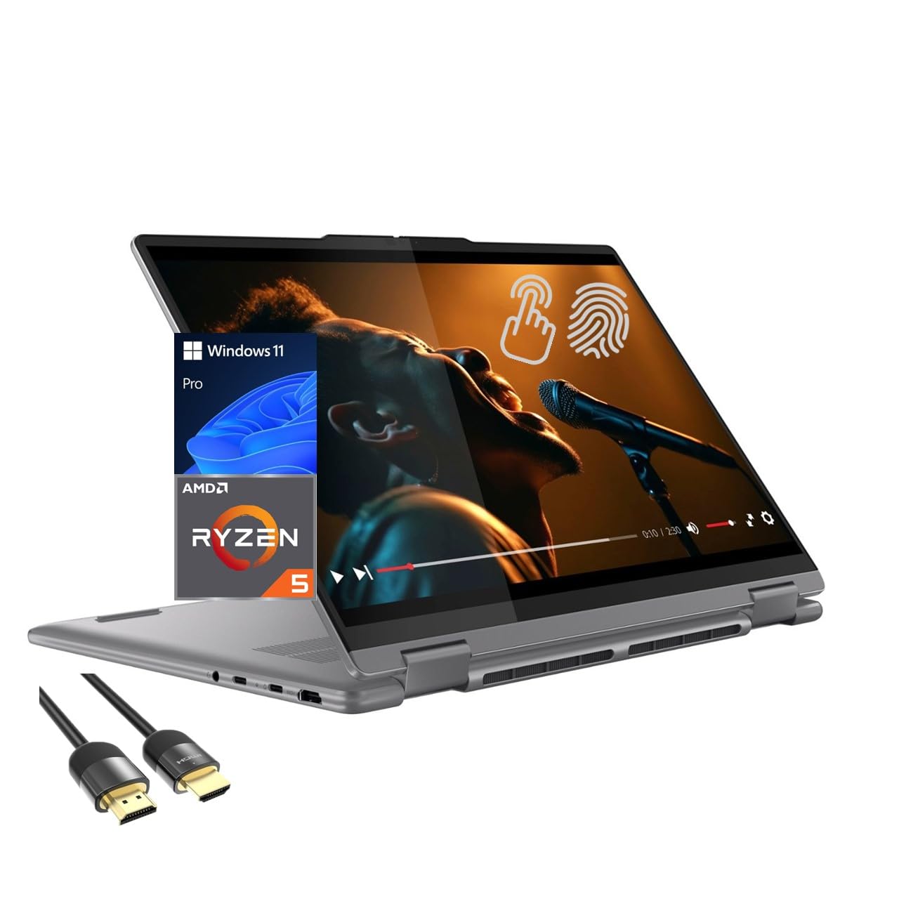 Lenovo Yoga 7 2-in-1 Laptop, 14 WUXGA Touchscreen Display, 6-Cores Ryzen 5 8640HS (Up to 4.9 GHz), 8GB RAM, 512GB PCle SSD, Back