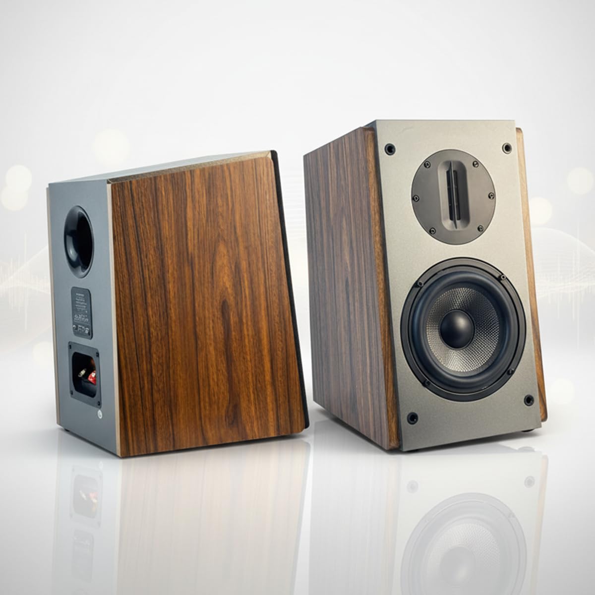 SAMTRONIC Passive Bookshelf Speakers, 2-Way Passive Speakers, 5.25 Woofer & 4 Ribbon Tweeter, 60Hz Bass for Home/Office/Theater