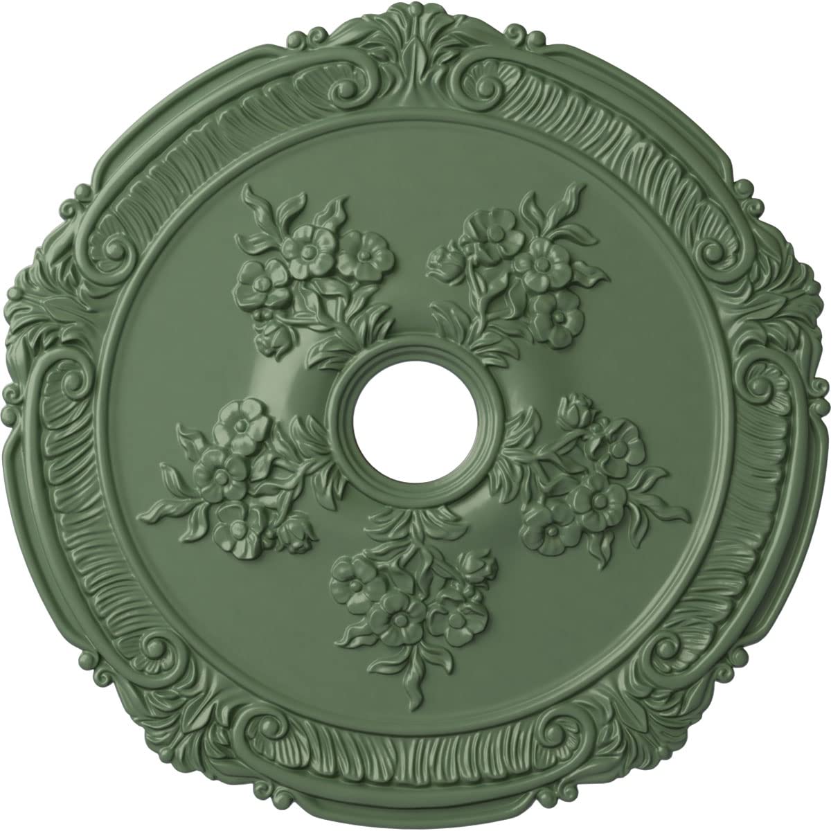 Ekena Millwork Cm26Atagf Attica With Rose Ceiling Medallion, 26''Od X 3 3/4''Id X 1 1/2''P, Hand Painted Athenian Green