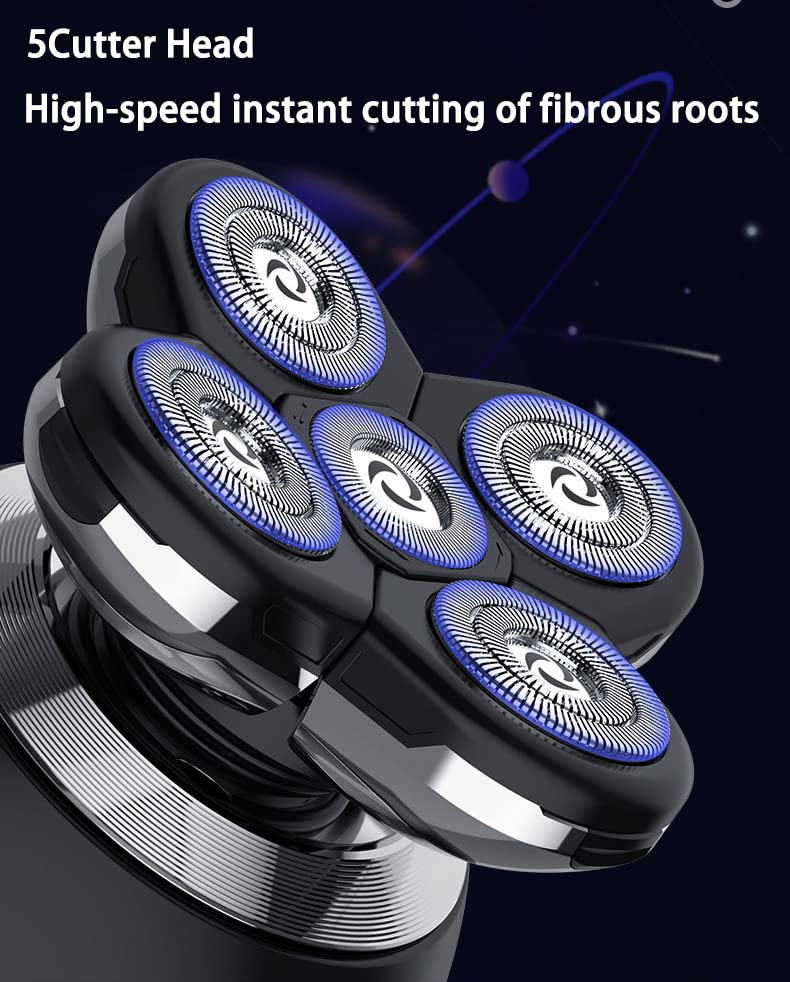 Upgrade Head Shaver For Men,5 In 1 Mens Electric Shaver Bald Head Shaver,Led Display,Multifunctional Cordless Ipx7 Waterproof Ro