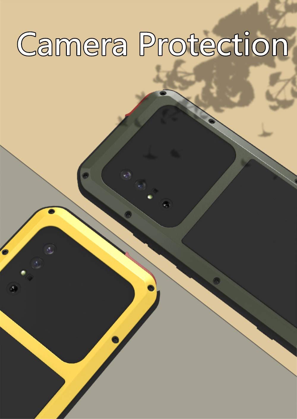 Love Mei For Sony Xperia 1 Ii (2020) Case, Military Heavy Duty Shockproof Dust/Dirt Proof Hybrid Aluminum Metal+Silicone+Tempere
