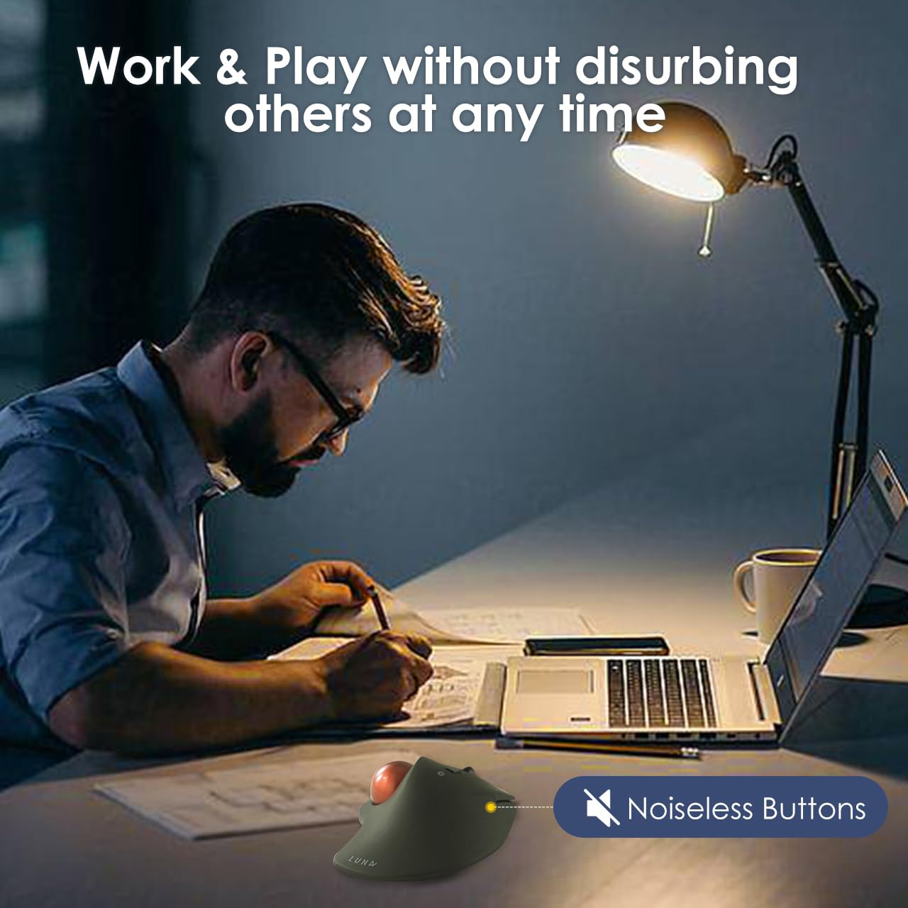 Sanwa Bluetooth Wireless Ergonomic Trackball Mouse, Optical Rollerball Mice, Programmable Silent Buttons, 40Mm Trackball, 600/800/1200/1600 Dpi, Compatible With Macbook, Laptop, Windows, Macos