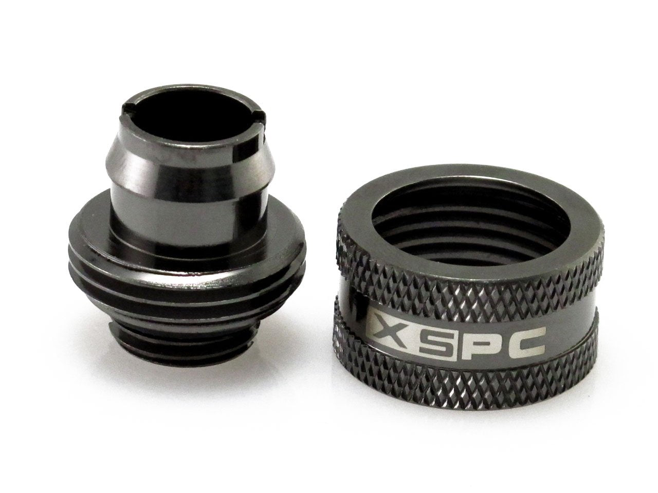 Xspc G1/4'' To 7/16'' Id, 5/8'' Od Compression Fitting V2 For Soft Tubing, Black Chrome, 4 Pack