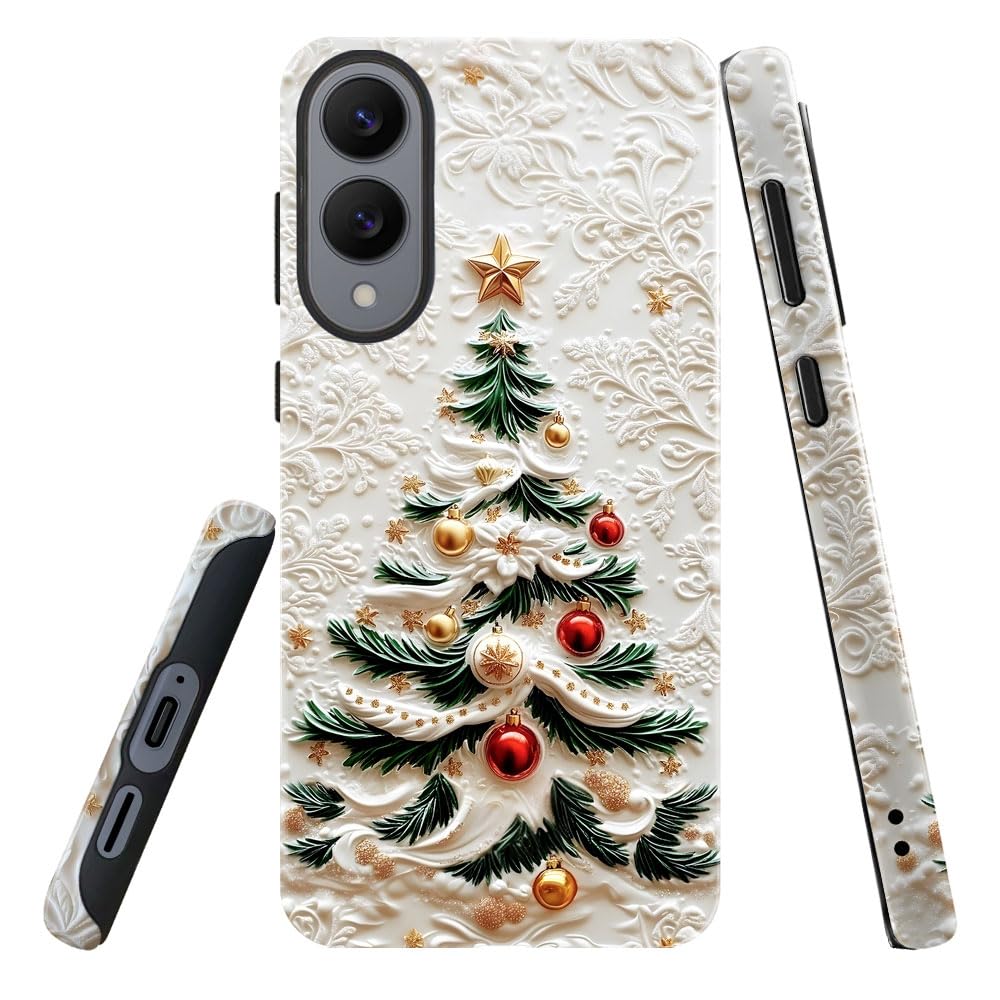 DAIZAG Case for Samsung Galaxy S25 Edge,Military-Grade Protection Cover,Christmas Tree Snowflake Pattern(Glossy)