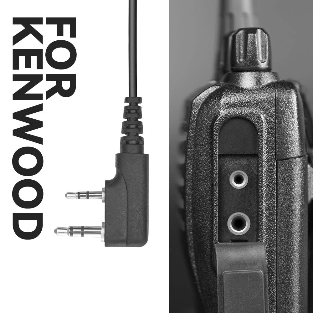 R Spider Wireless Two Way Radio Earpiece With Ptt Compatible With Kenwood 2.5Mm+3.5Mm 2 Pin Walkie Talkie Headsets Single Wire M