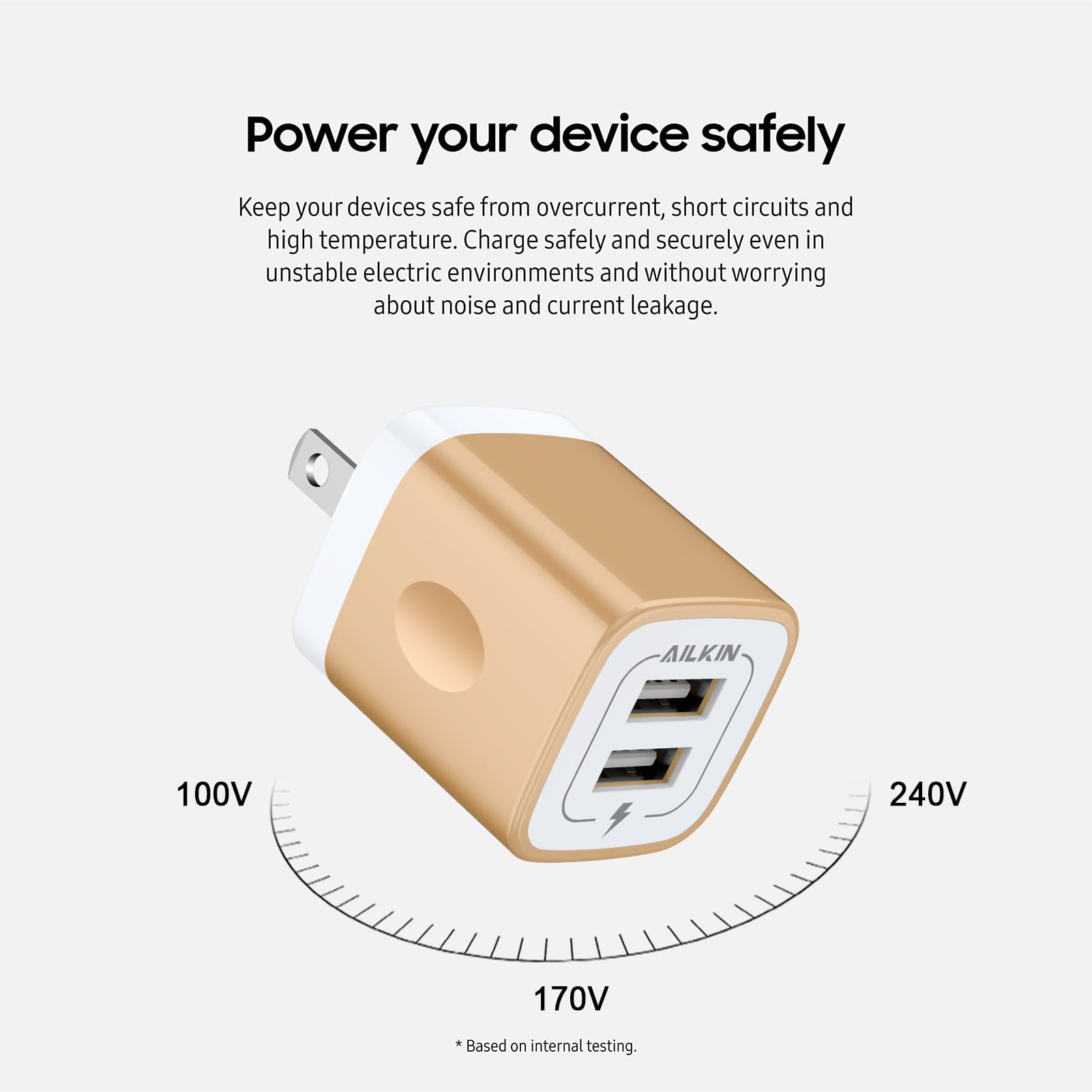 Usb Wall Charger, Charger Block, Ailkin 2.1A Multiport Fast Charge Power Brick Cube Plug Box Base Adapter For Ipad, Iphone, Ipod