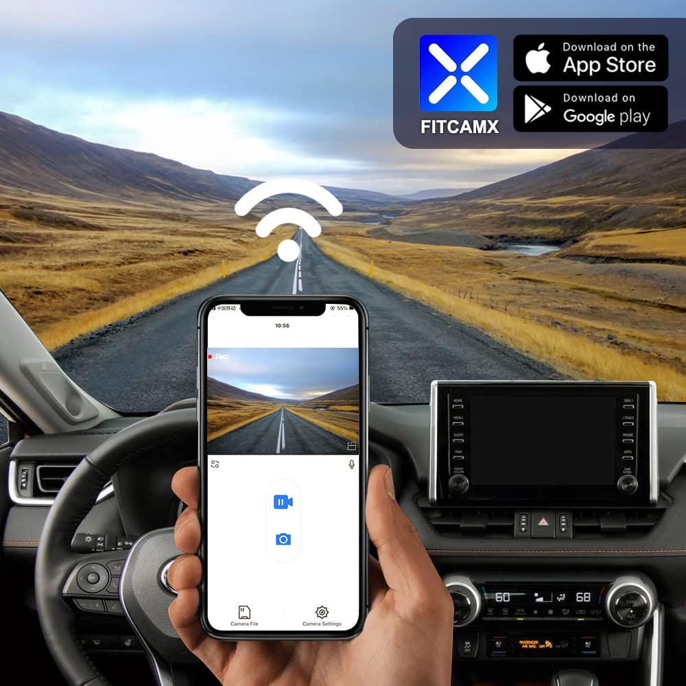 Fitcamx 4K Dash Cam Suitable For Toyota Rav4 2022 2023 2024 Le Limited Se Adventure Xle Premium Xse (Model B) With Vent Hole, Oe