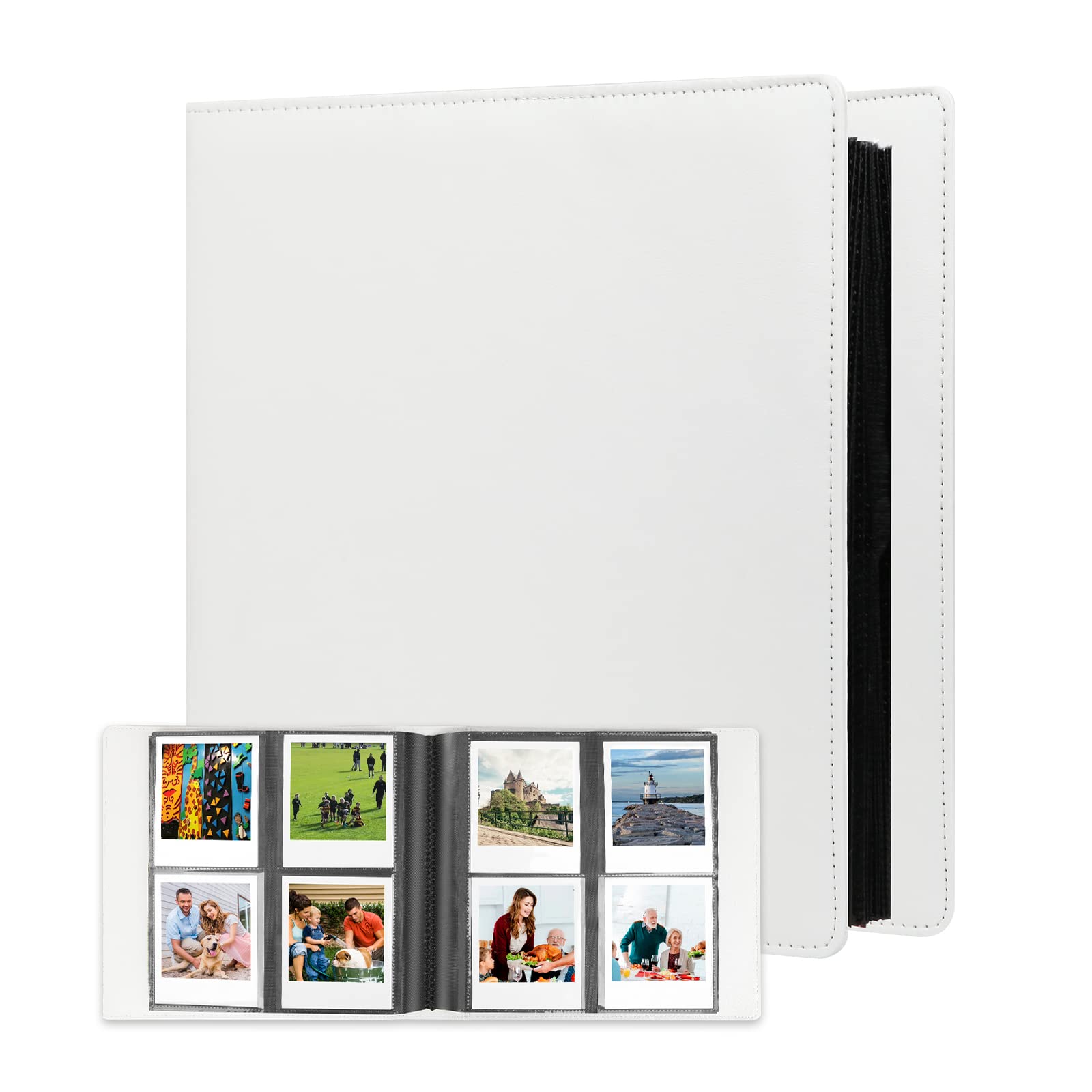 192 Pockets Photo Album For Fujifilm Instax Wide 300 Camera, Polaroid 600 I Type Film Album, Extra Large Picture Albums For Polaroid Now Onestep2 Onestep+ Instant Camera, Pop Lab Print Camera (White)