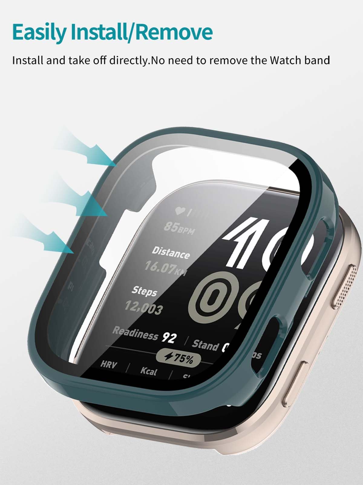 Case For Amazfit Bip 6,Noukaju Protective Cover Smart Watch,Built-In 9H Tempered Glass Film, Hard Pc,Easy To Install,Screen Prot