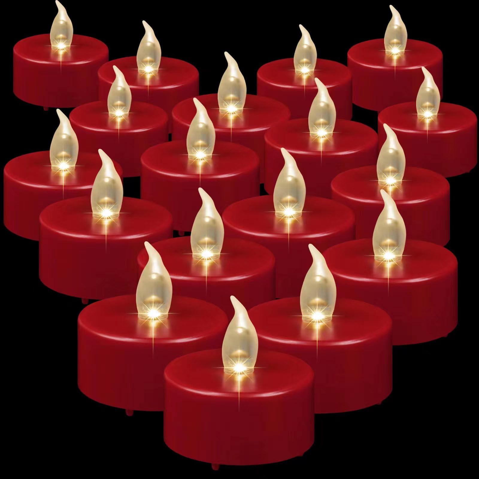 Led Tea Lights Flameless Candles: Battery Operated Bulk 24 Pack Realistic And Bright Flickering Long Lasting 200 Hours Electric