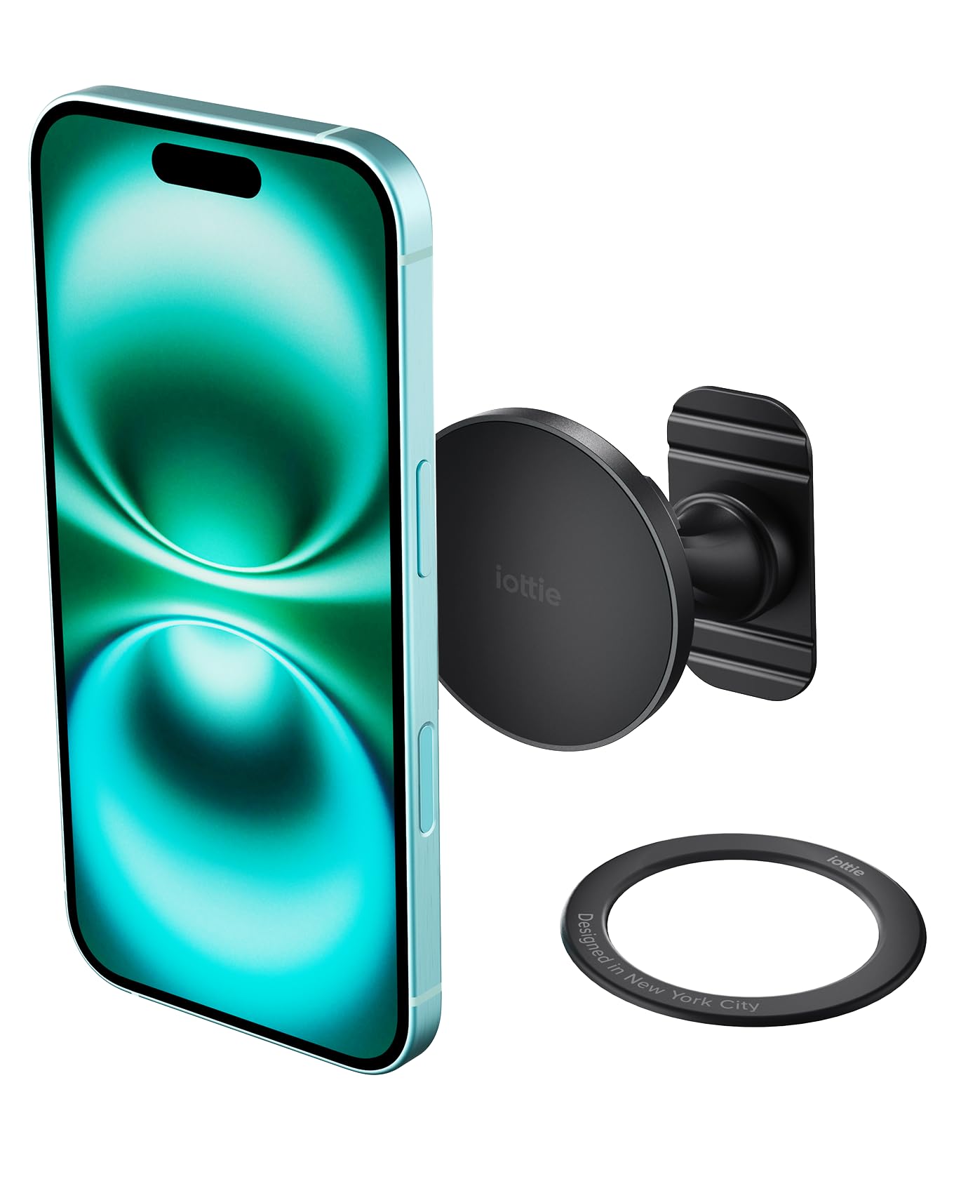 Iottie Itap 3 Magnetic Flush Mount Car Mount Phone Holder With Magnetic Ring Adapter. Compatible With Magsafe, Iphone, And Andro
