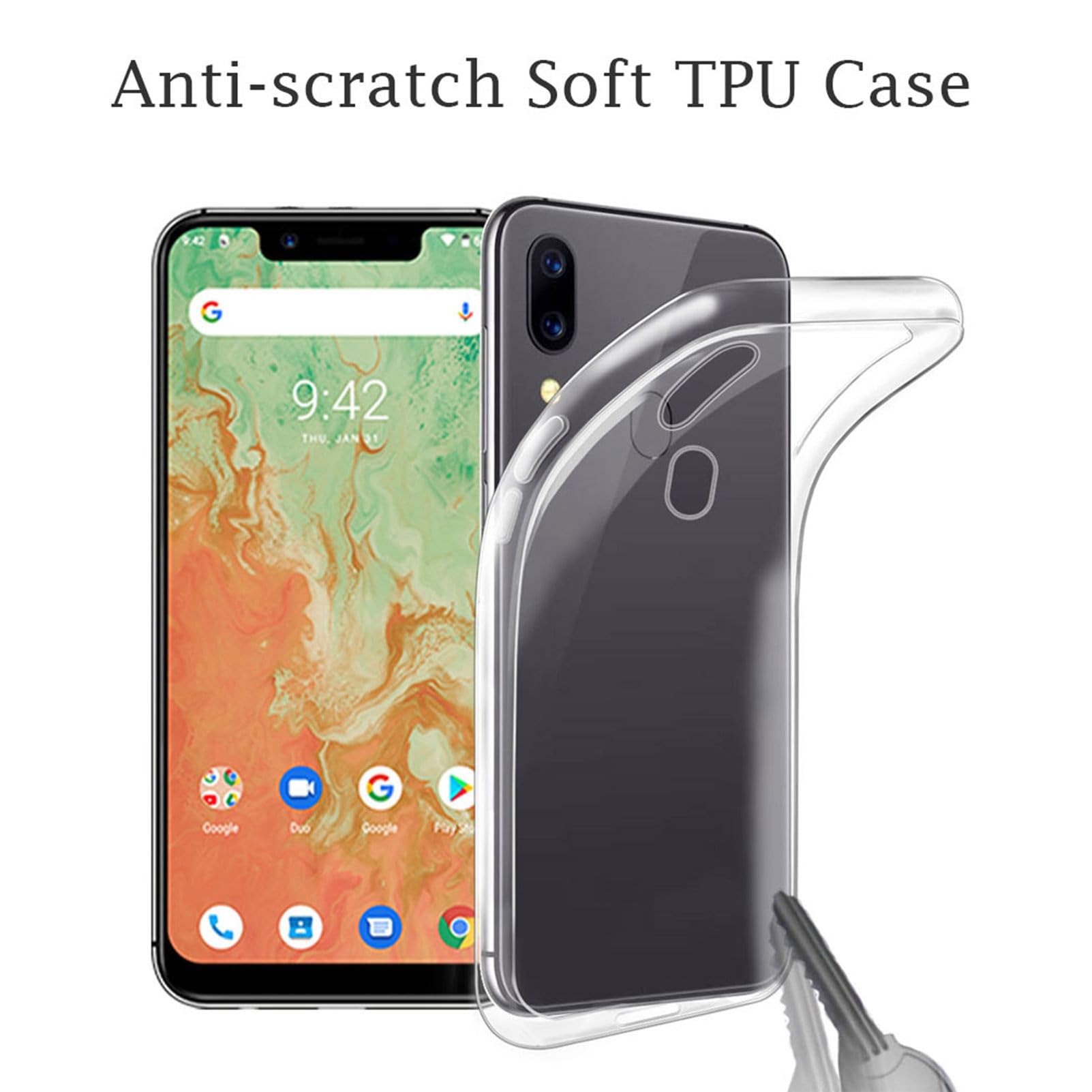 Aqggiixy Phone Case For Motorola Edge 50 Pro (6.70''), With 2 X Tempered Glass Screen Protector, Ultra Thin Clear Soft Tpu Bumpe