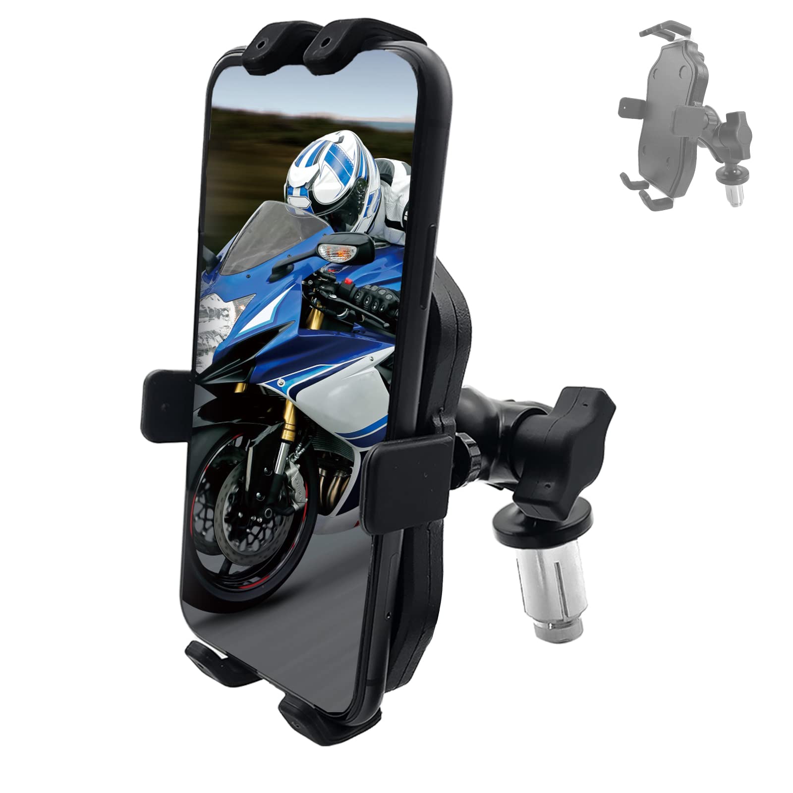 Gitobeha Motorcycle Phone Mount Fork Stem Mobile Phone Holder Gps Navigation Bracket Compatible With Hayabusa Gsx-R 600 750 1000