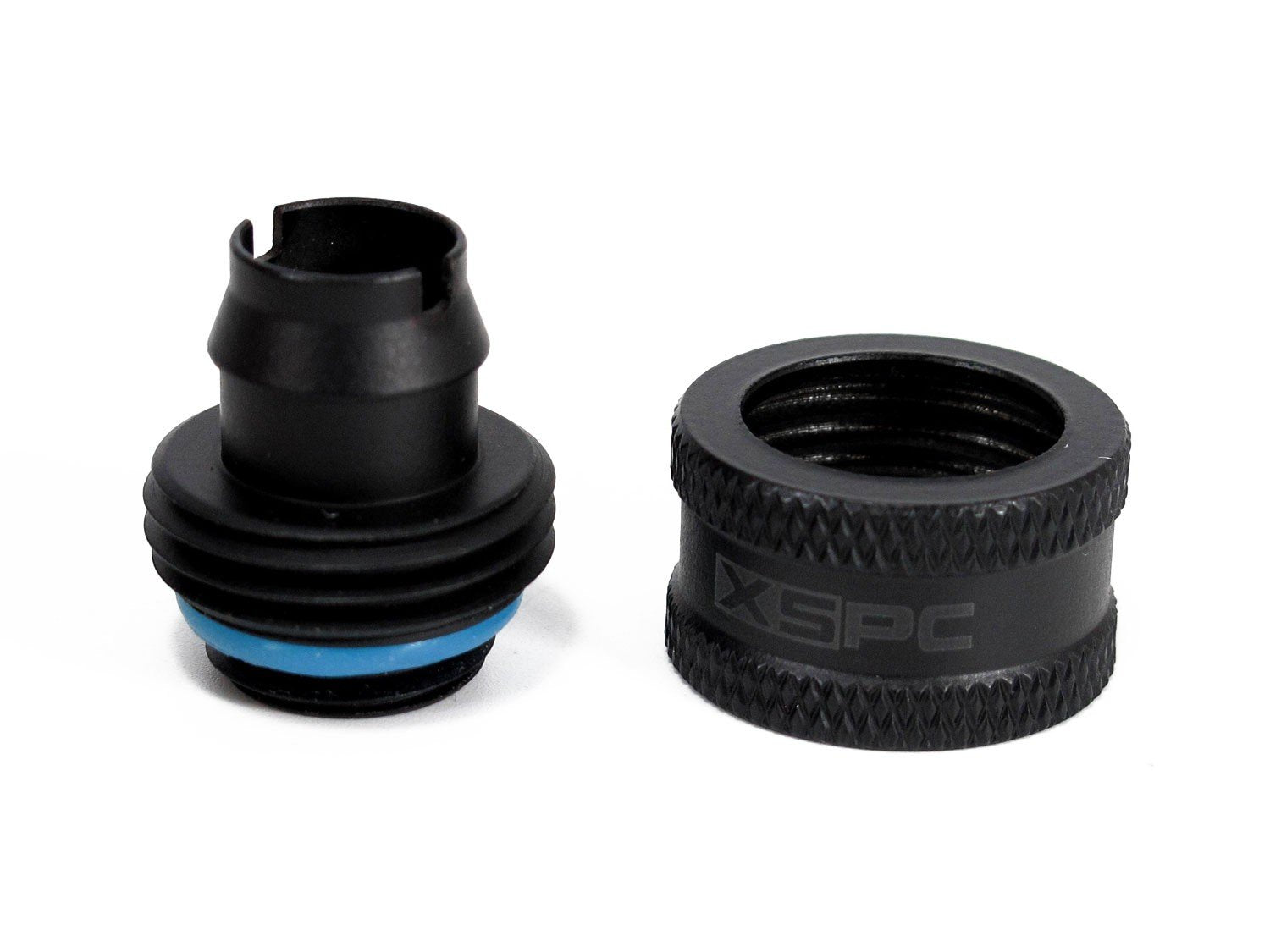 Xspc G1/4'' To 3/8'' Id, 1/2'' Od Compression Fitting V2 For Soft Tubing, Matte Black, 6 Pack