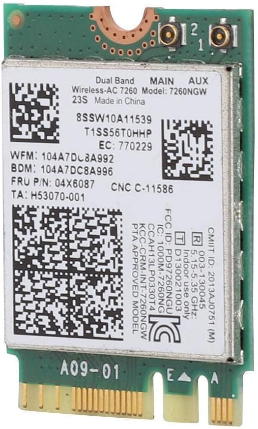 Dual Band Wireless Ac 7260 Ngff M2 Use For Intel Ac 7260Ngw 802.11Ac 2X2 Wi Fi + Bluetooth 4.0 Compatible With Lenovo Thinkpad T