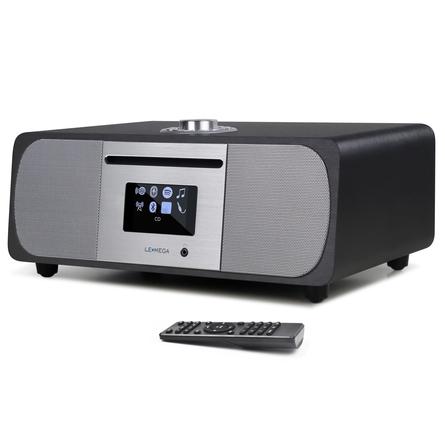 Lemega M5P Internet Radio With Cd Player For Home, Wifi Radio, Fm Digital Radio, Bluetooth Speaker, Spotify Connect,35W Home Stereo System,Usb Player,Dual Alarms Clock, Oktiv App Control Dark Walnut
