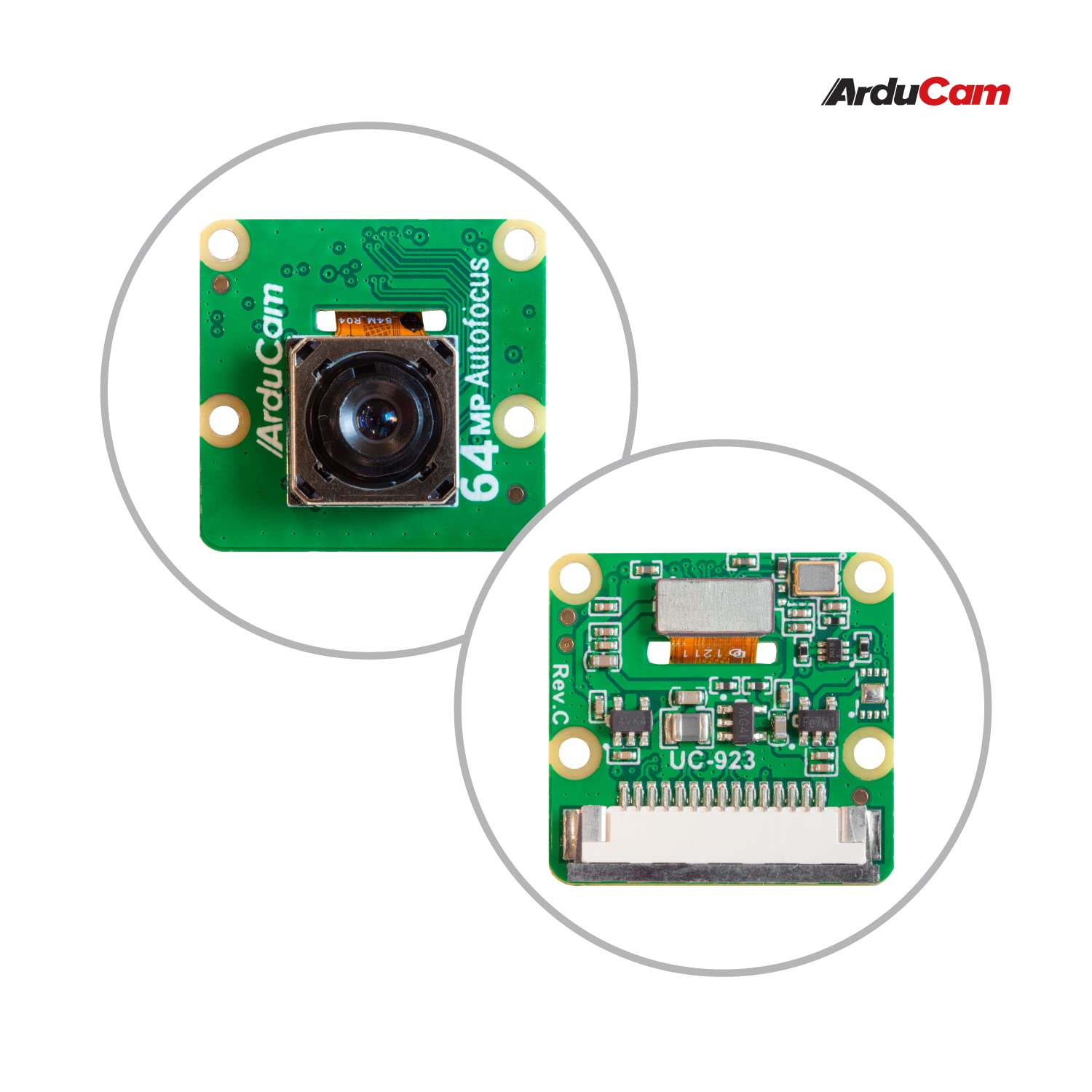 Arducam 64Mp Ultra High Resolution Autofocus Camera Module For Raspberry Pi, Compatible With Raspberry Pi 5/4B/3B+/3B/2B/A+/Zero