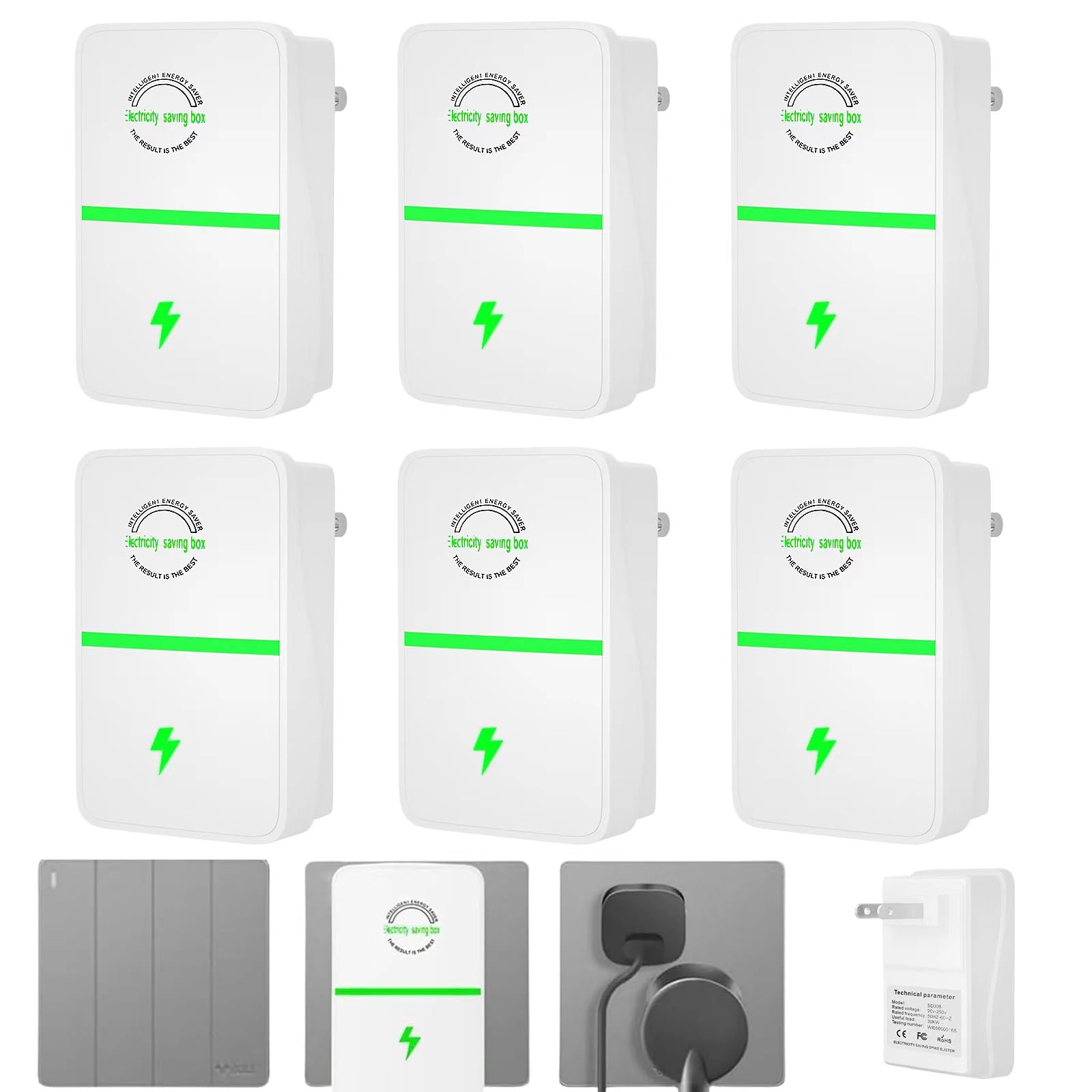 Stopwatt Energy Saving Device, Pro Power Saver 6Pack, Stop Watt Energy Saver, Eletricity Saving Box, Household Energy Savers Plu