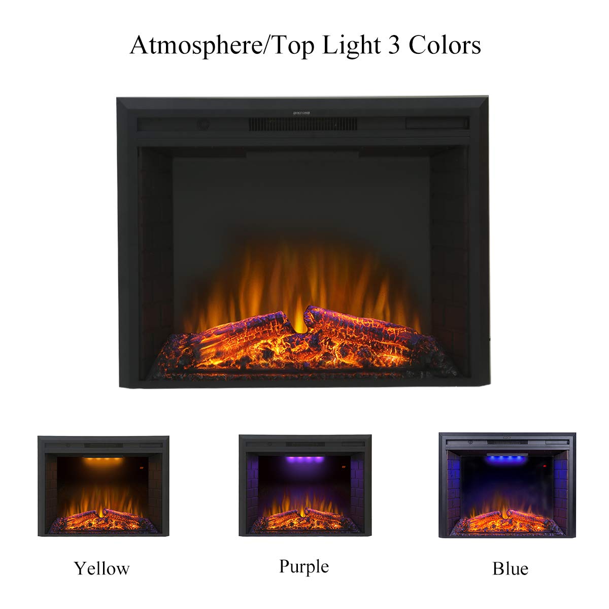 Valuxhome Electric Fireplace, 30 Inches Electric Fireplace Insert, Fireplace Heater With Overheating Protection, Fire Crackling