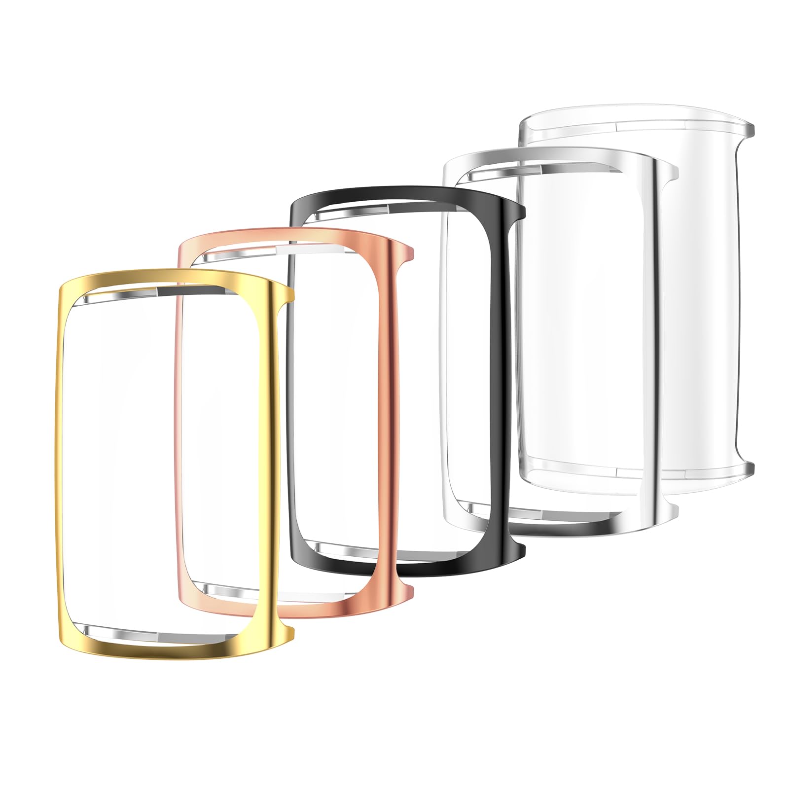 Simpeak 5-Pack Soft Screen Protector Bumper Case Compatible with Fitbit Charge 6 Charge 5 Smartwatch, Full Protection, Rose Pink