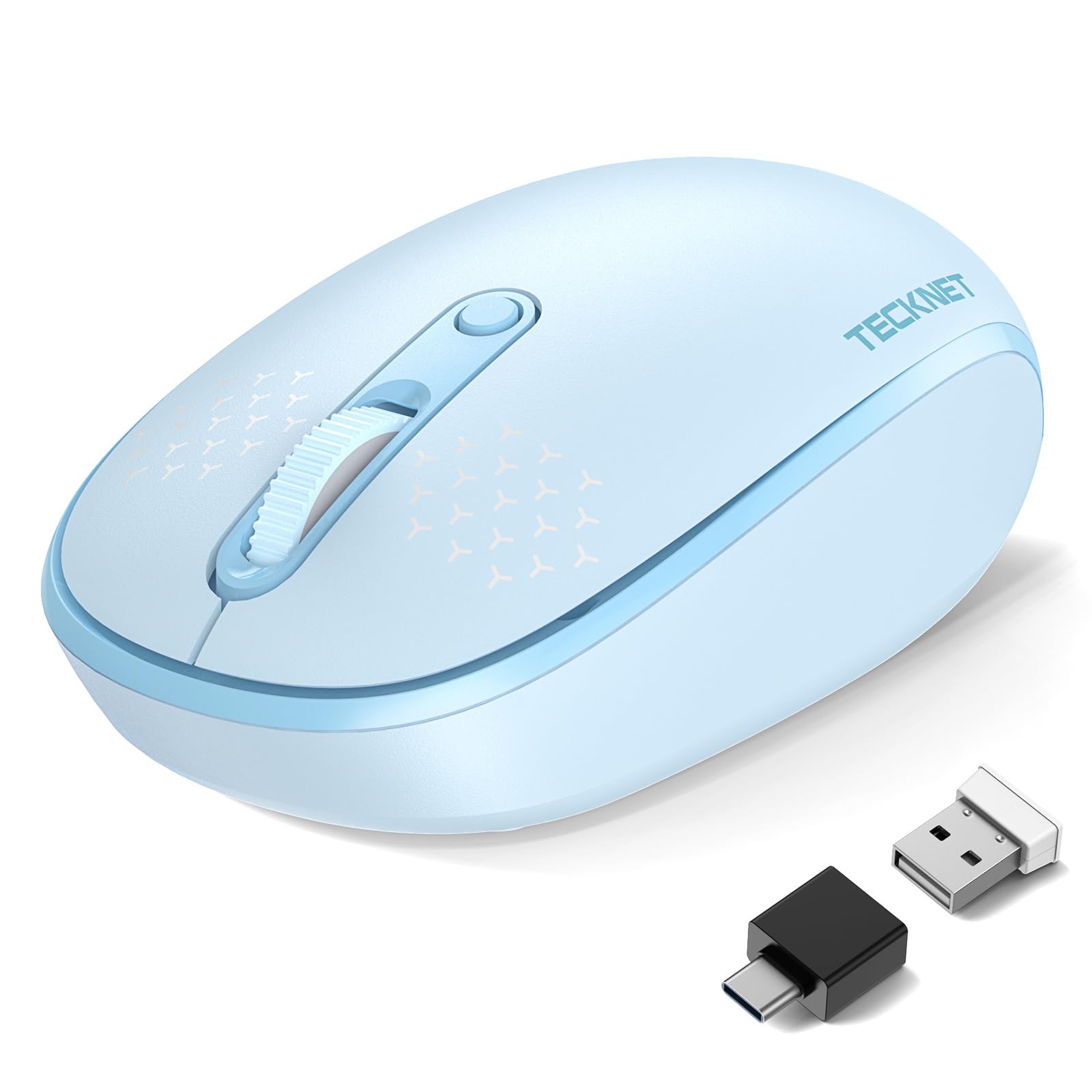 TECKNET Compact Ambidextrous Bluetooth and 2.4GHz Wireless Silent Mouse