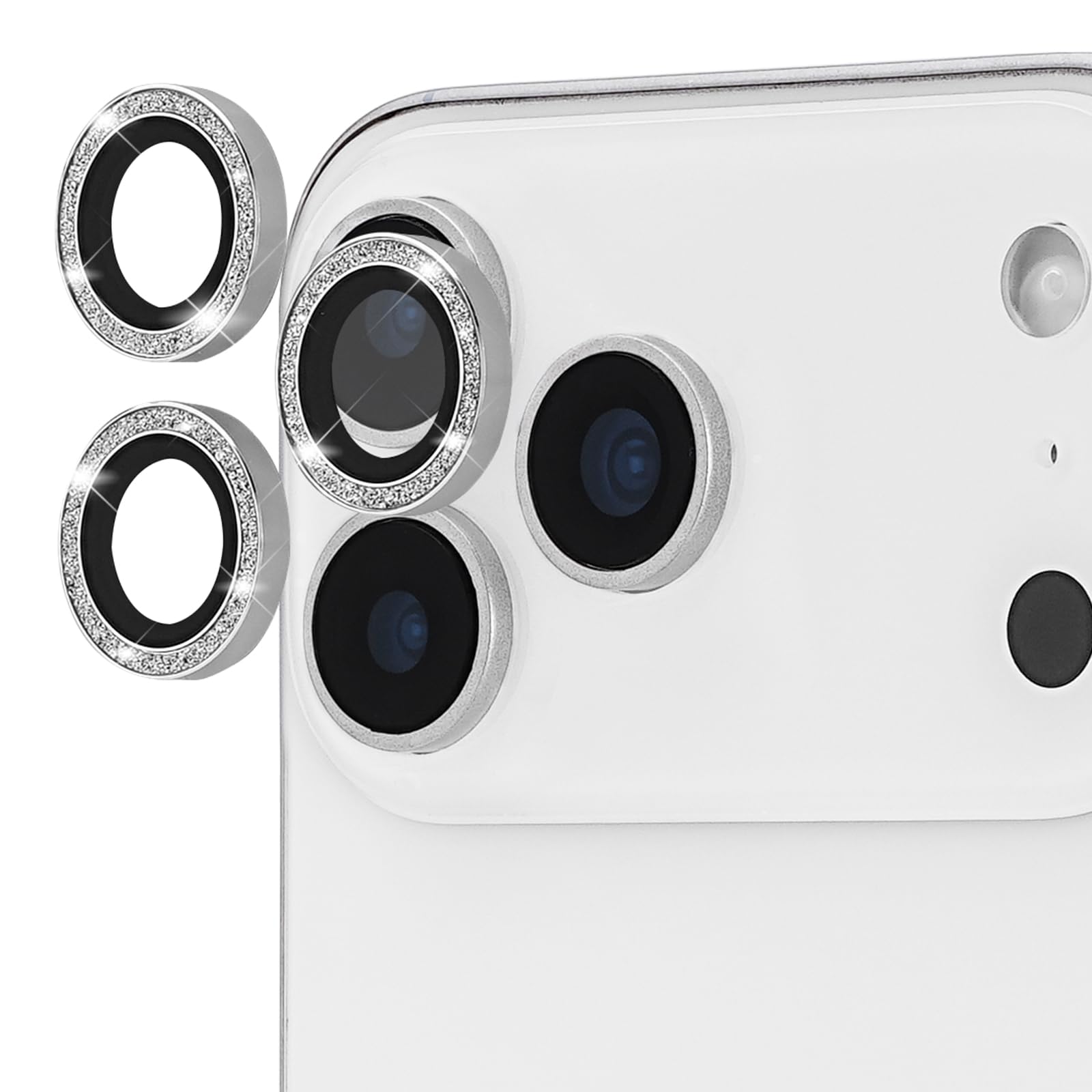 Case-Mate Camera Lens Protector with Aluminum Twinkle Rings for iPhone 17 Pro Max/iPhone 17 Pro - Double Tempered Glass, Anti-Sc
