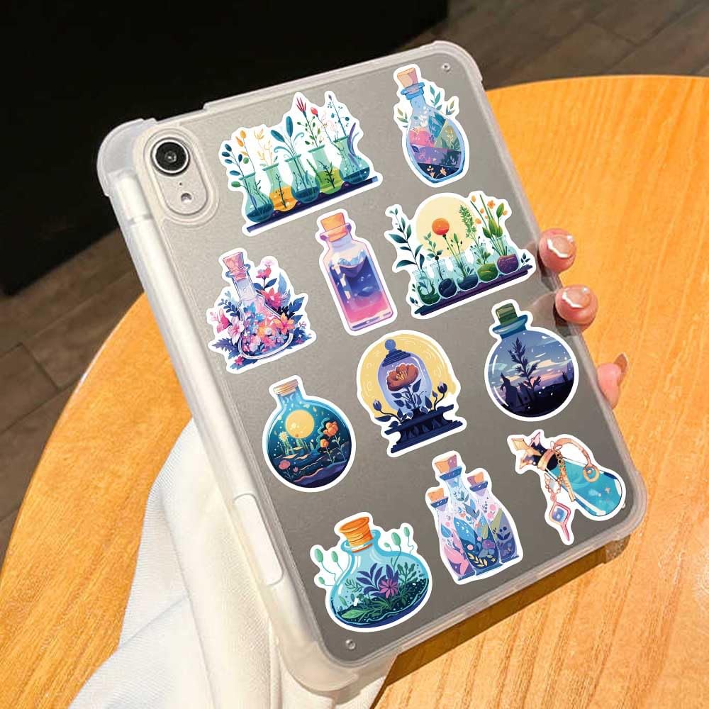 Yoksas Fantasy Magic Potion Bottle Plants Stickers   50Pcs Waterproof Vinyl Aesthetic Stickers For Water Bottle,Laptop,Scrapbook