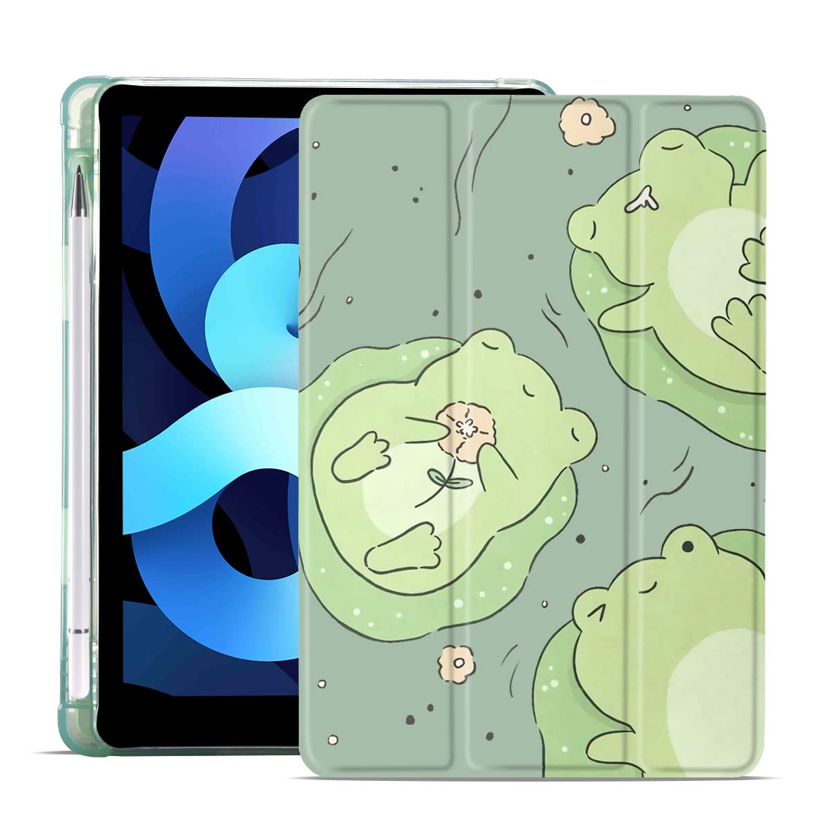 Maycari Cute Frog Case For Ipad 9.7 Inch 2017/2018 With Pencil Holder, Cute Ipad 5Th/6Th Generation Protective Case With Soft Tp