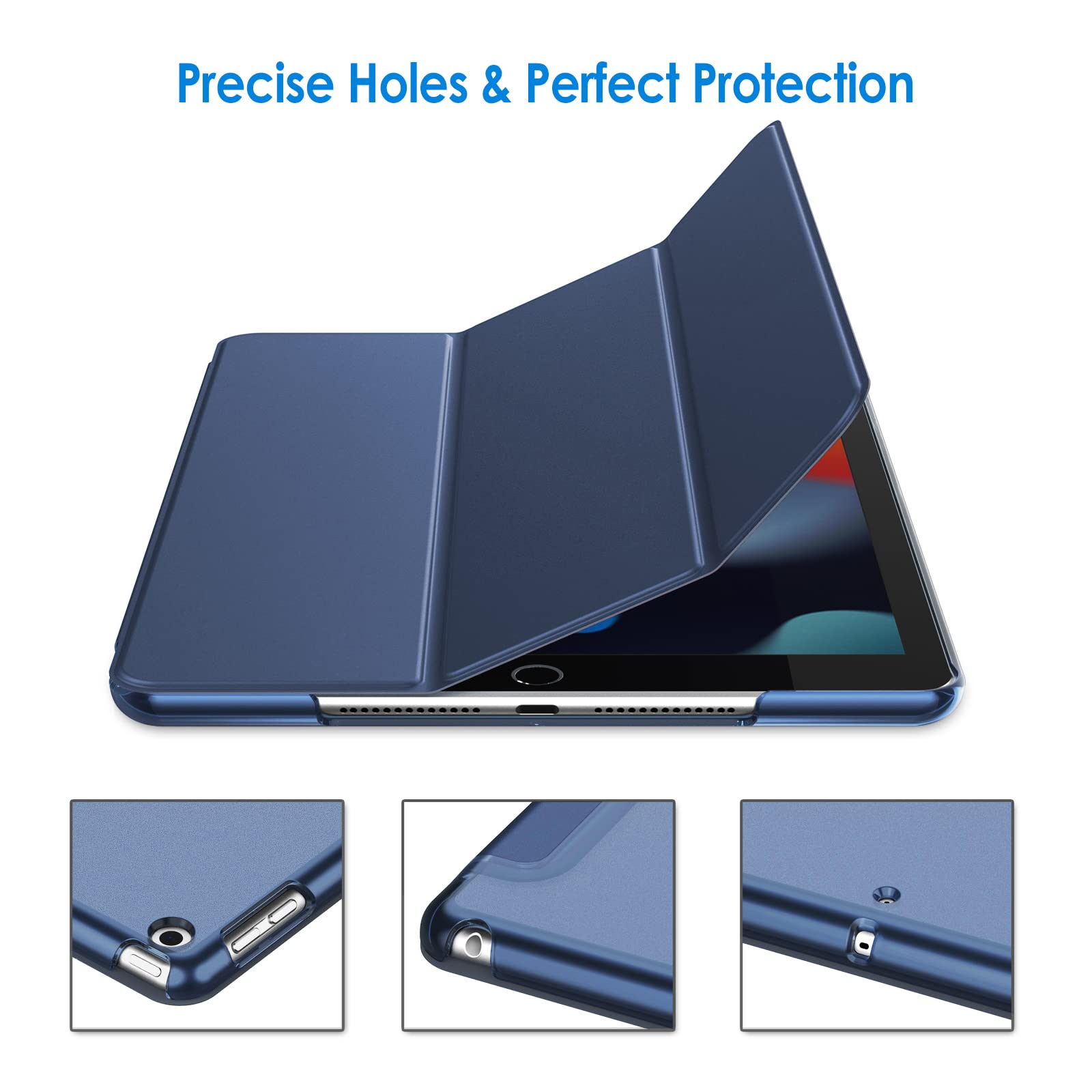 Jetech Case For Ipad 10.2-Inch (2021/2020/2019 Model, 9/8/7 Generation), Auto Wake/Sleep Cover (Deep Navy)