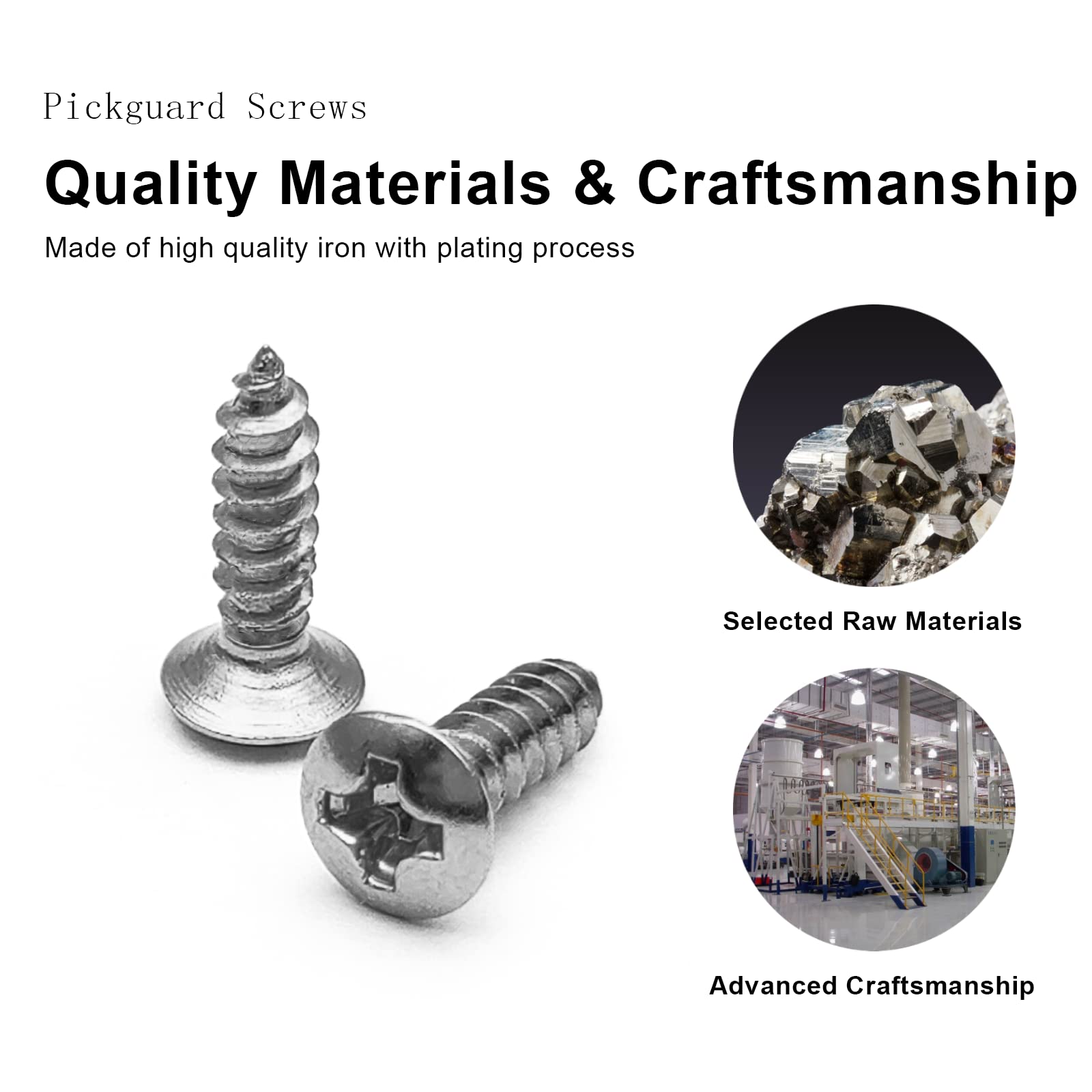 Saphue 3Mm Electric Guitar Bass Pickguard Screws Pick Guards Scratch Plate Mounting Screws For Fender Strat St Tele Tl Stratocas