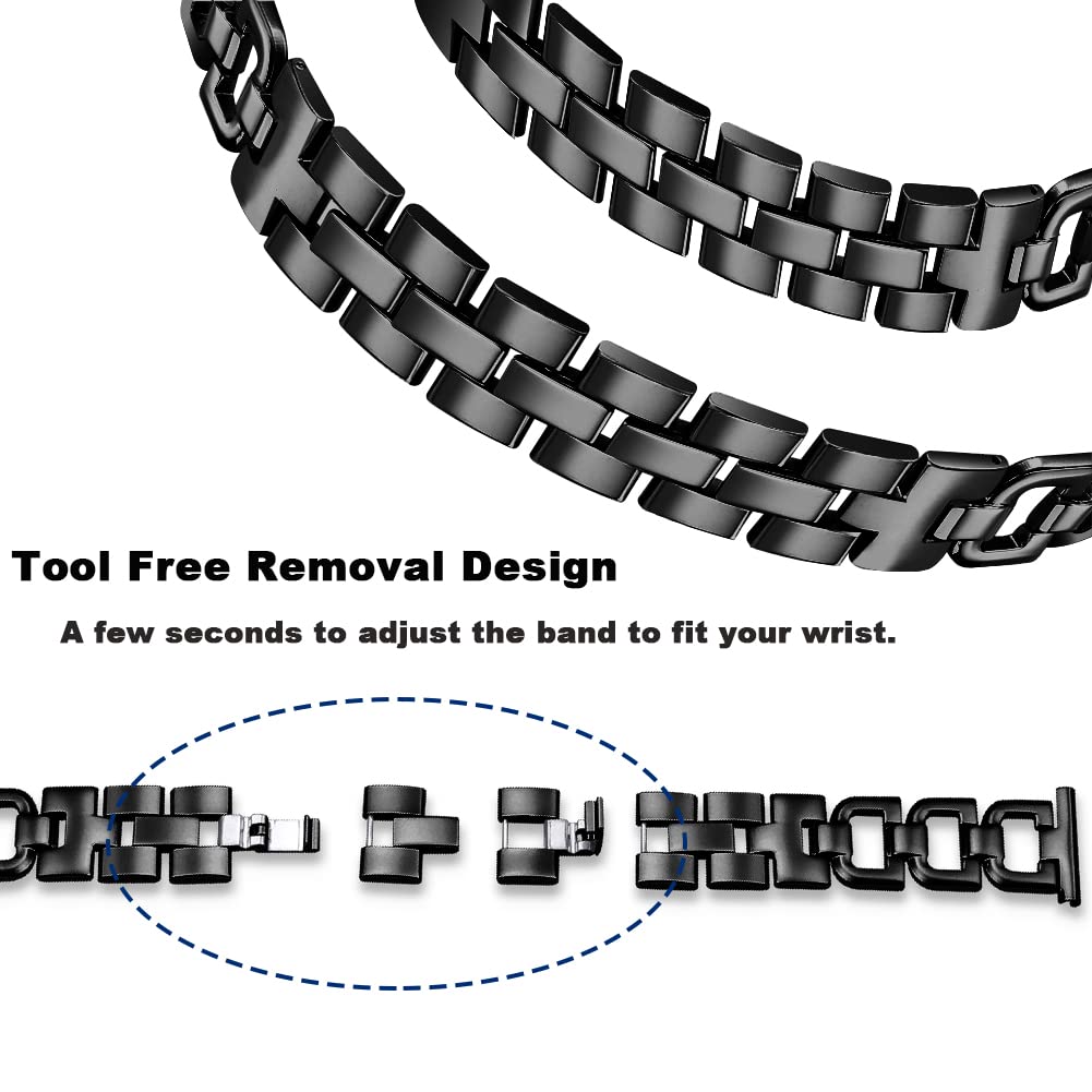 Joyozy Stainless Steel Bands For Galaxy Watch Active 40Mm/Active 2 40Mm 44Mm/Galaxy Watch 42Mm,Metal D Chain Band For Galaxy Wat