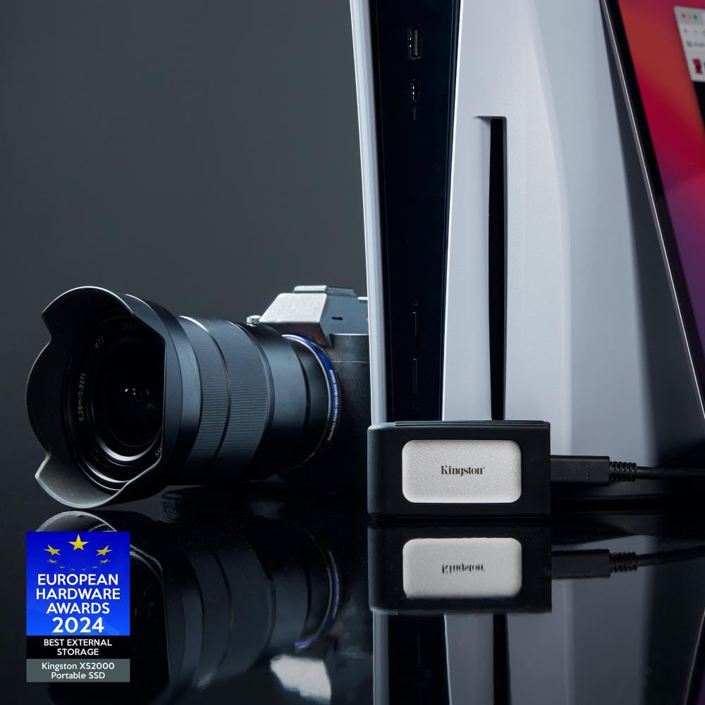 Kingston Xs2000 4Tb High Performance Portable Ssd With Usb C  Pocket Sized  Usb 3.2 Gen 2X2  External Solid State Drive  Up To 2