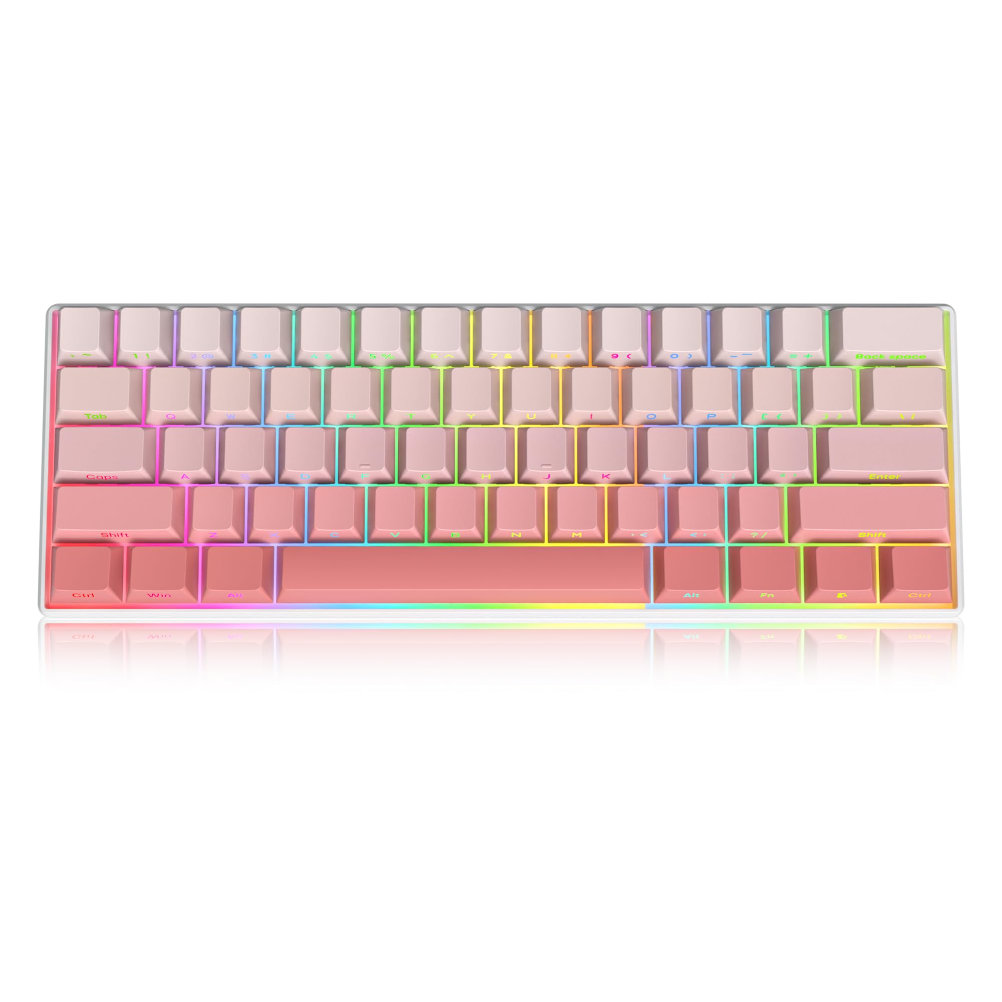 Guffercty Kred Cute Gradient Pbt Key Caps 135 Keys Custom Minimalist Side Printed Double Shot Keycaps With Cherry Profile For 61