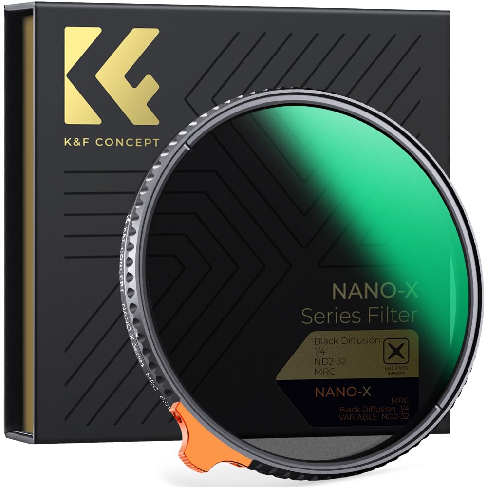 K&F Concept 58Mm Black Diffusion 1/4 Effect & Variable Nd2 Nd32 Nd Filter 2 In 1 For Camera Lens With 28 Multi Layer Coatings (N