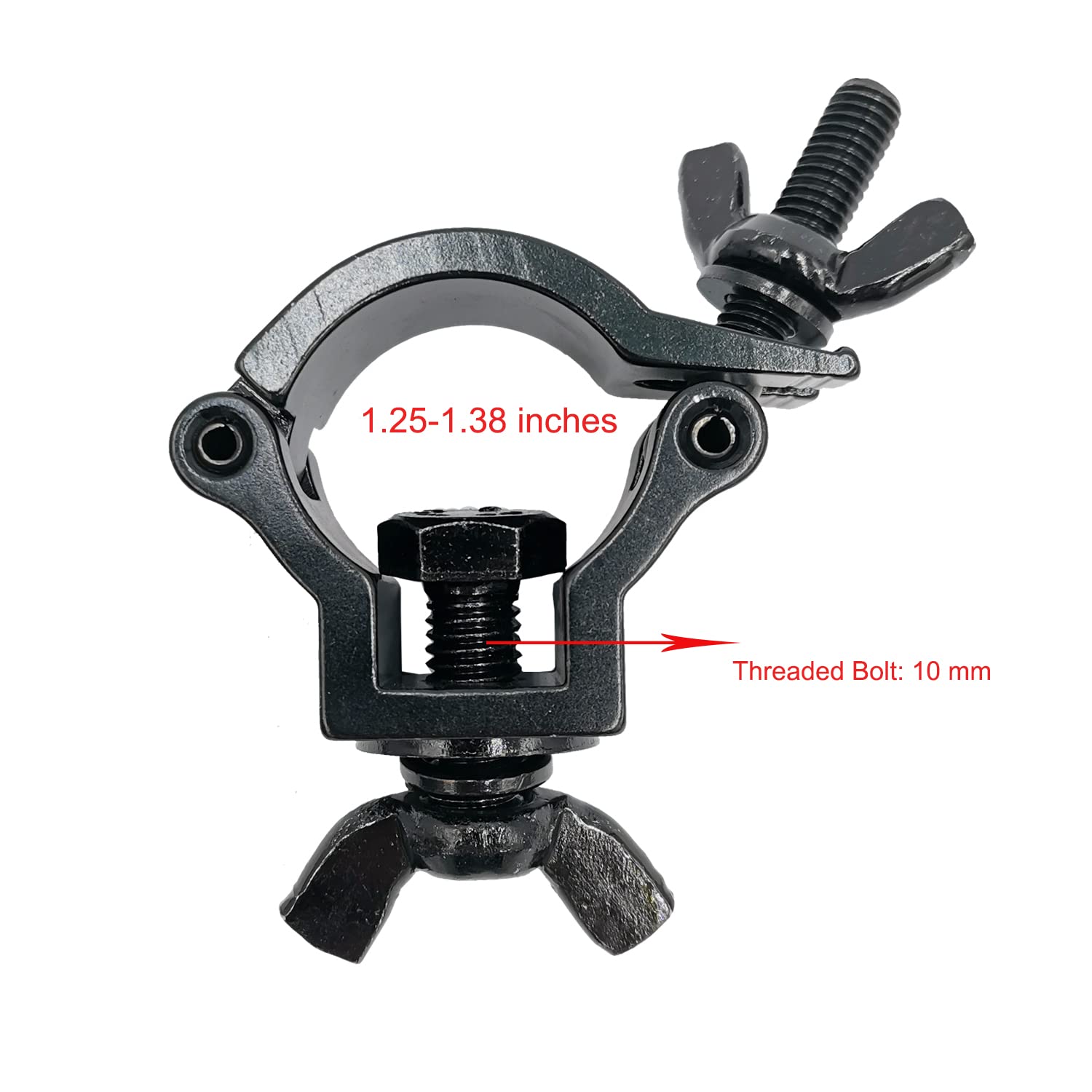 2 Pcs Dj Lighting Clamps 1 1/4''   1 3/8'' Lighting Mount Fits 32 35Mm Od Pipe Heavy Duty 165 Lbs Hook Clamps Aluminum Alloy For