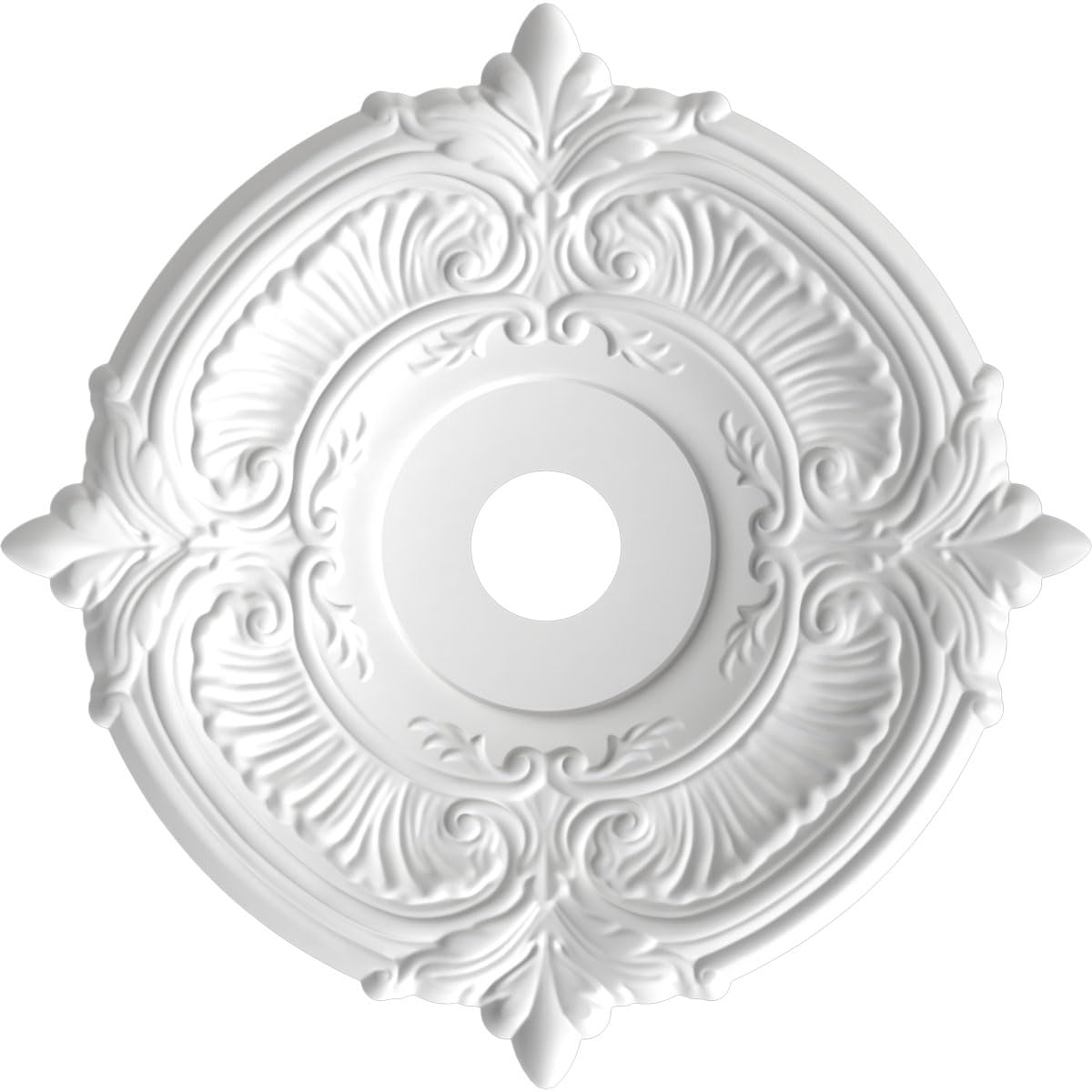 Ekena Millwork Cmp22Atdst Attica Thermoformed Pvc Ceiling Medallion (Fits Canopies Up To 7 3/4), 22Od X 3 1/2Id X 1P, Universal