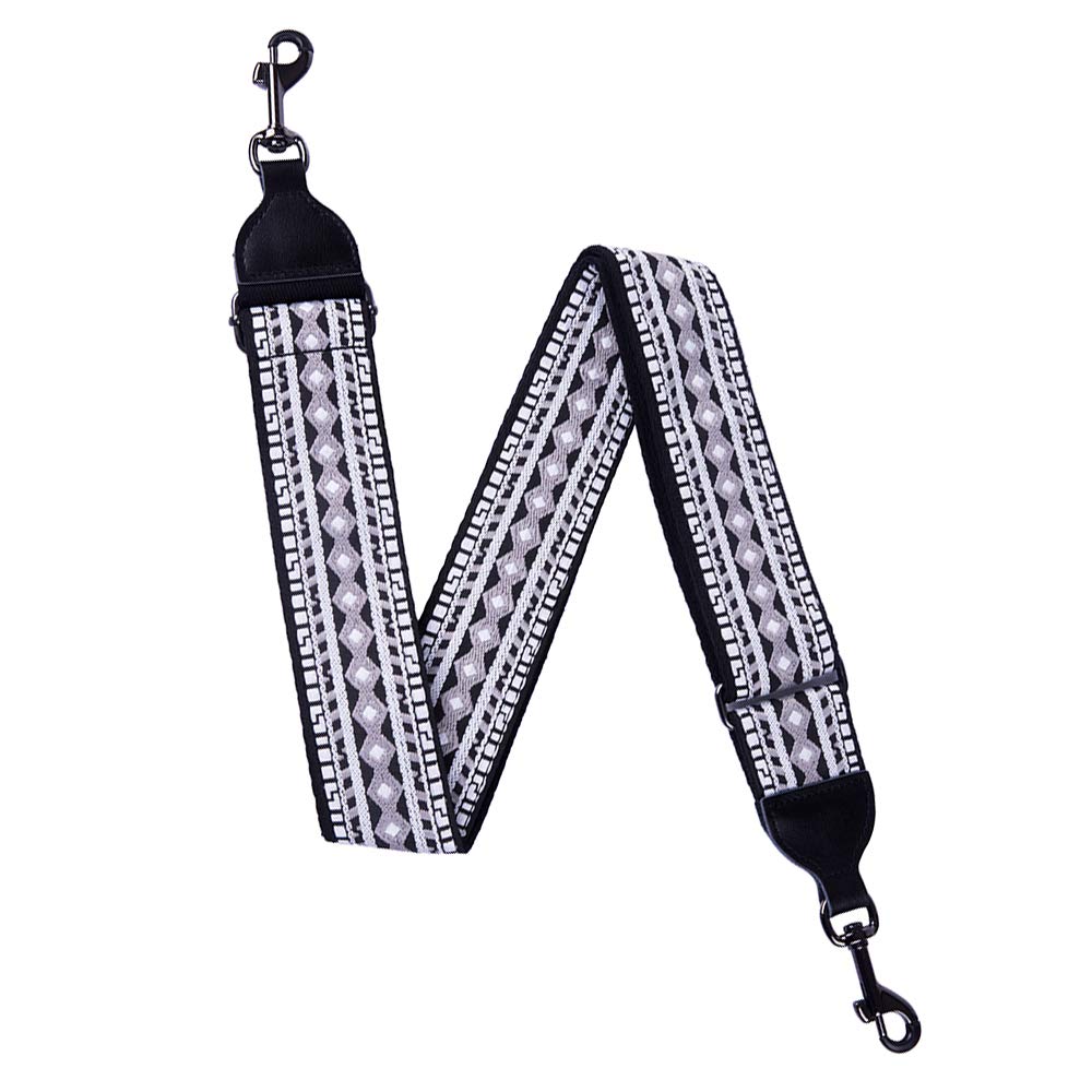 Rayzm Embroidery Banjo Strap, Jacquard Woven Cotton Strap For Banjo, Metal Clip On Hooks, 5Cm Wide, Length Adjustable