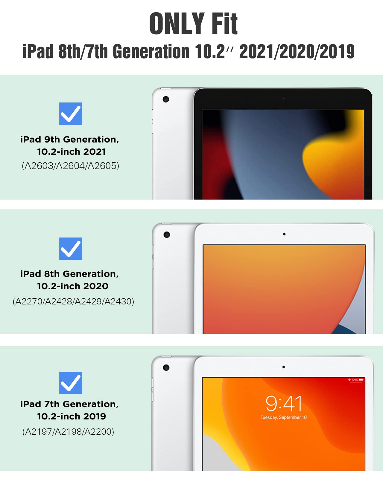 Timovo For Ipad 10.2 Case Ipad 9Th Generation 2021/ Ipad 8Th Generation 2020/ Ipad 7Th Generation 2019 Case,Slim Translucent Har